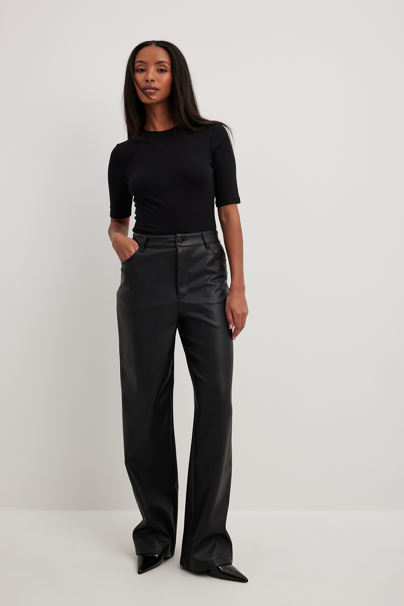 Pantalon faux cuir Noir