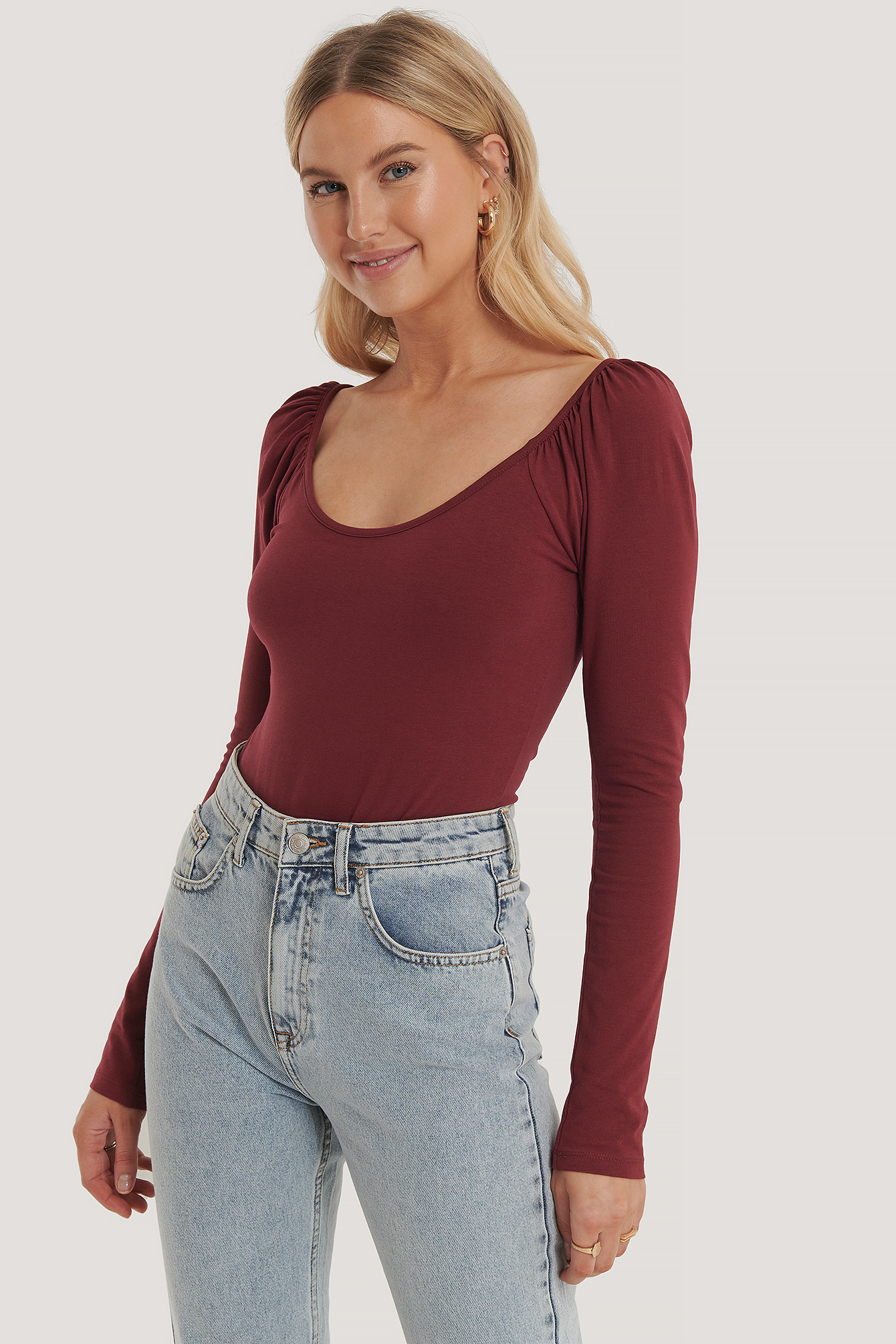 Raspberry Puff Sleeve Body