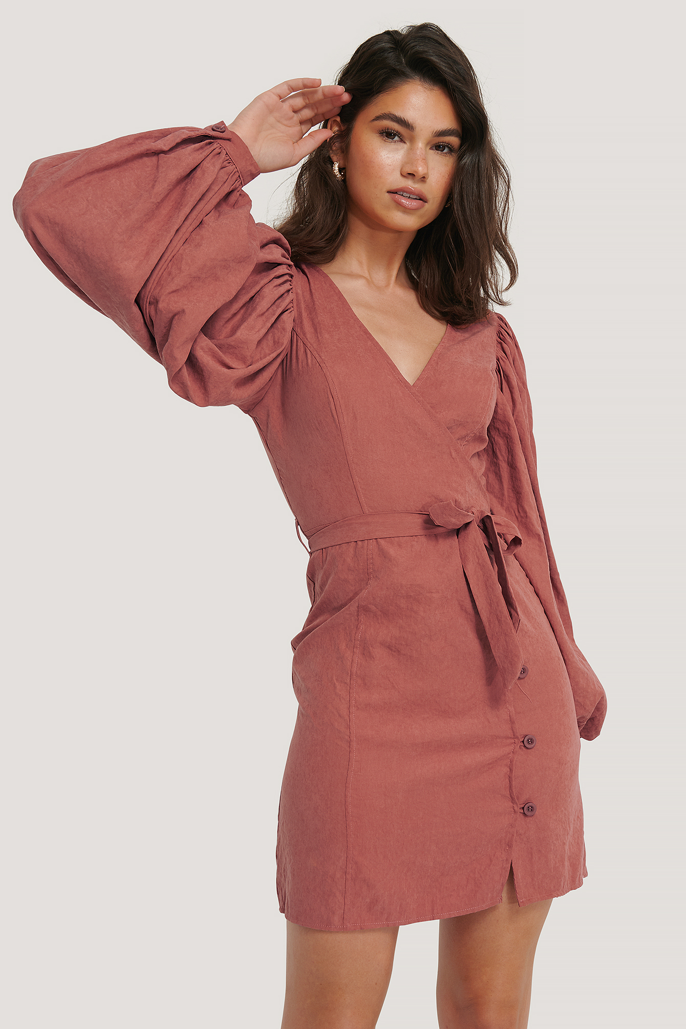 zara purple puff sleeve dress