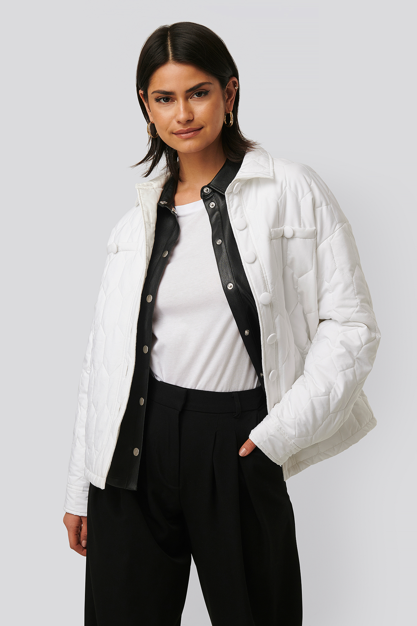 White Veste Matelassée