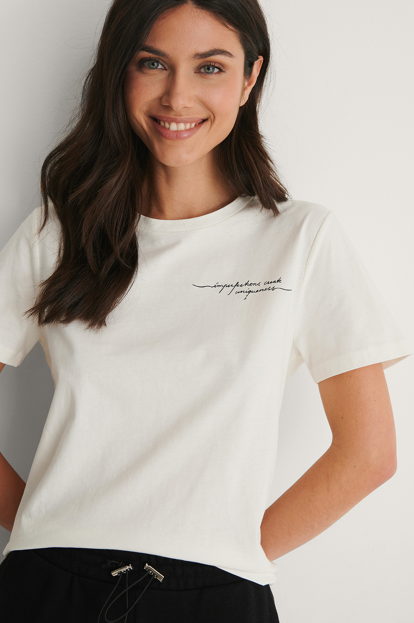T Shirt Citation Imprimee Blanc Na Kd Fr