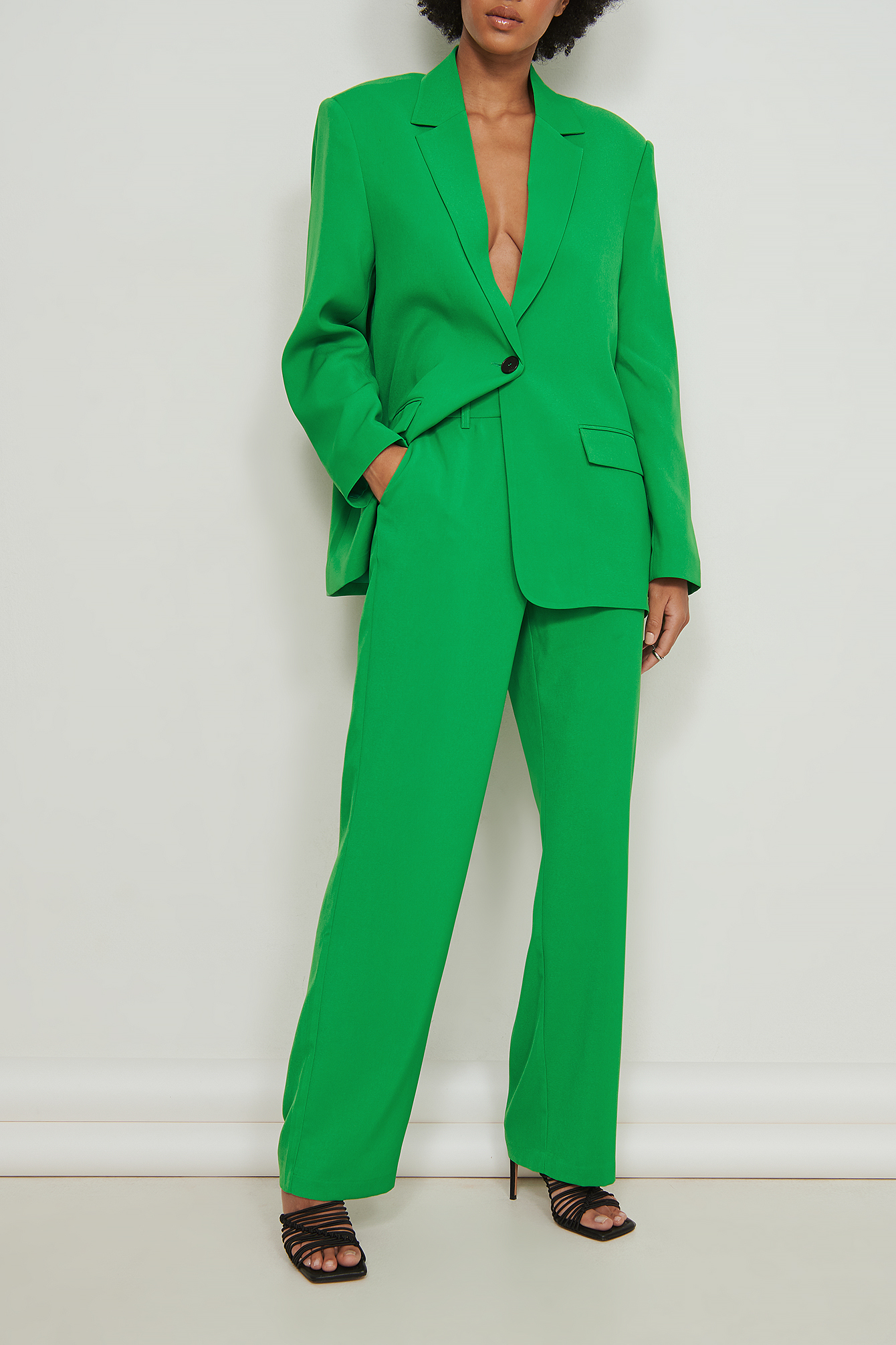 Strong Green Pantalon de costume taille mi-haute en matière recyclée