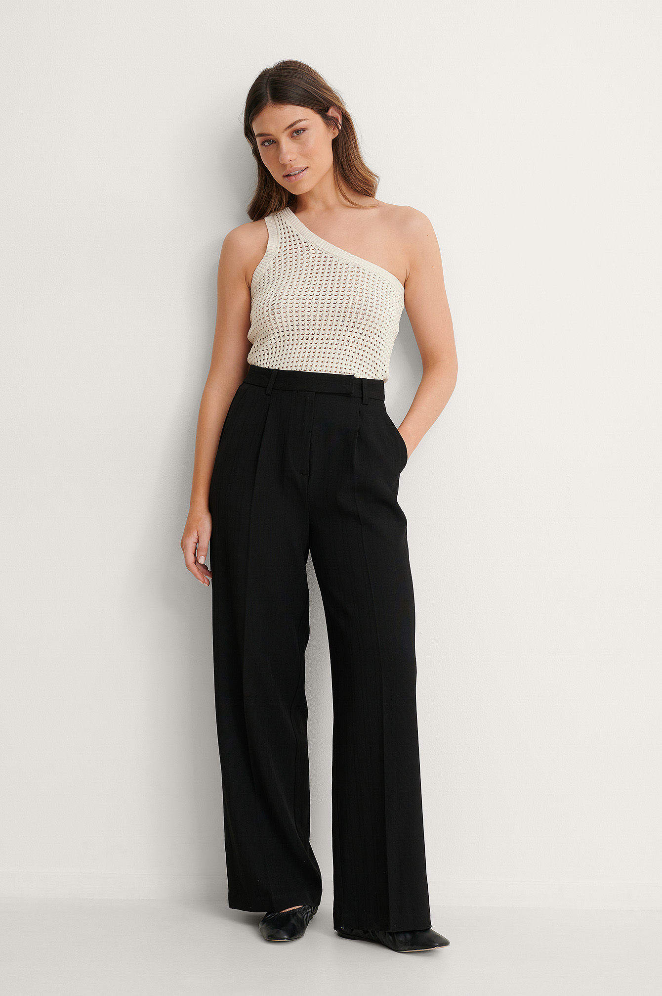 Pantalon jambe large recyclé Noir