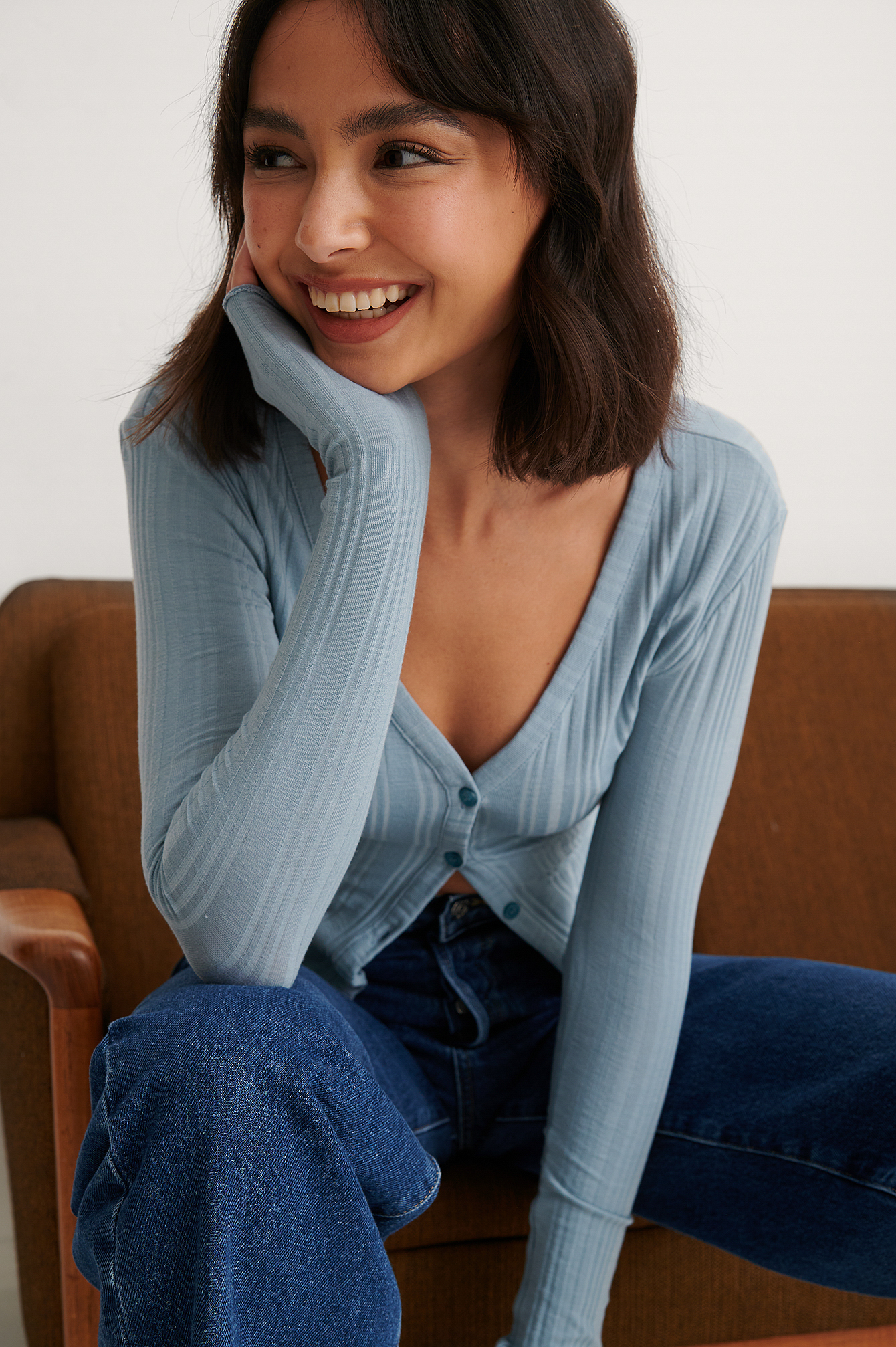 Dusty Blue Recyclé Cardigan