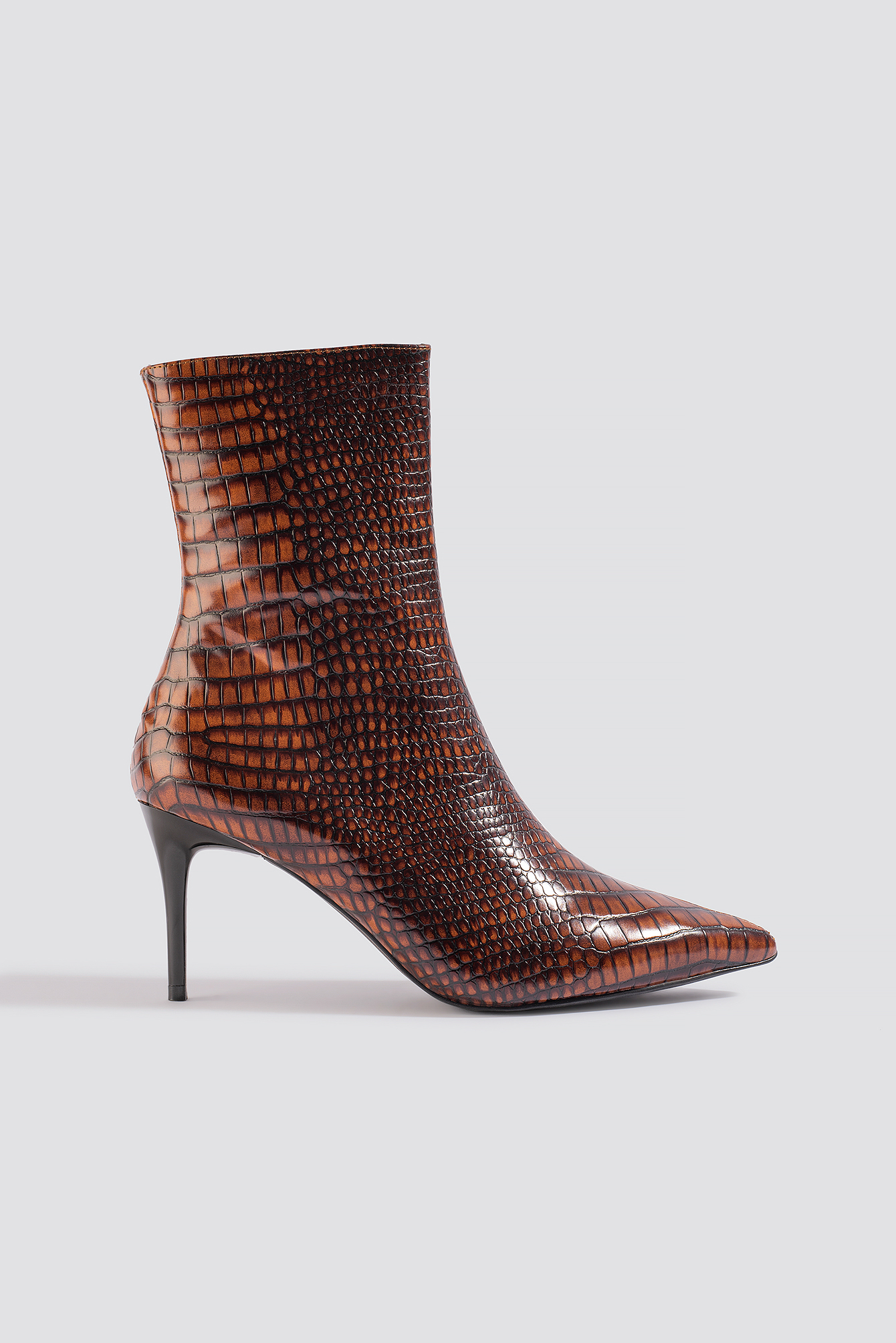 Brown Reptile Pointy Boots