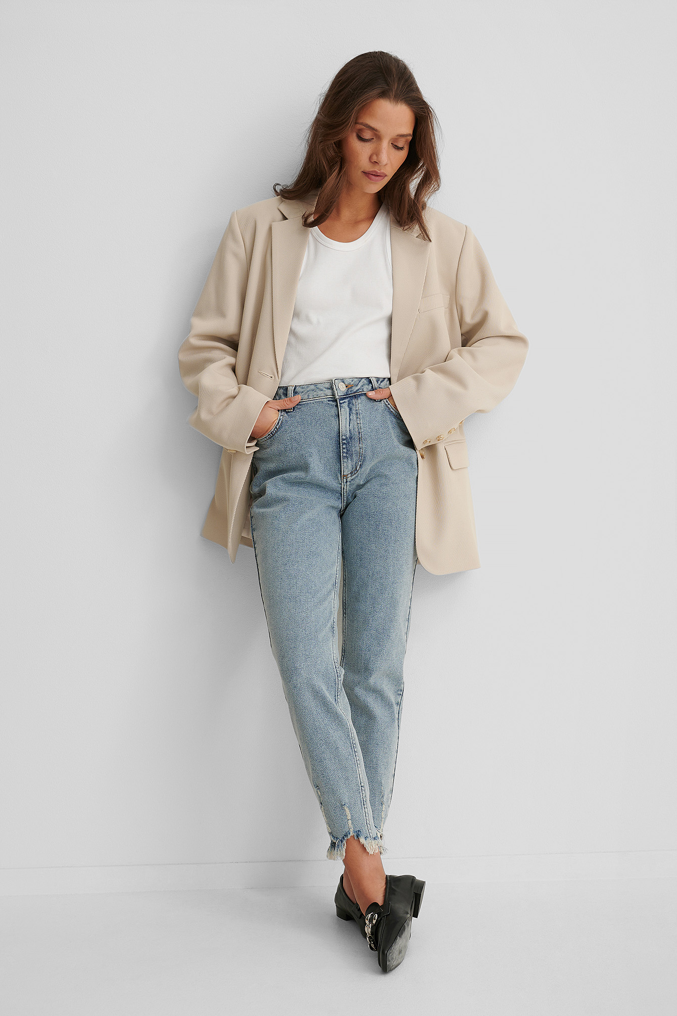 Stone Wash Biologiques Jean Slim Déchiré