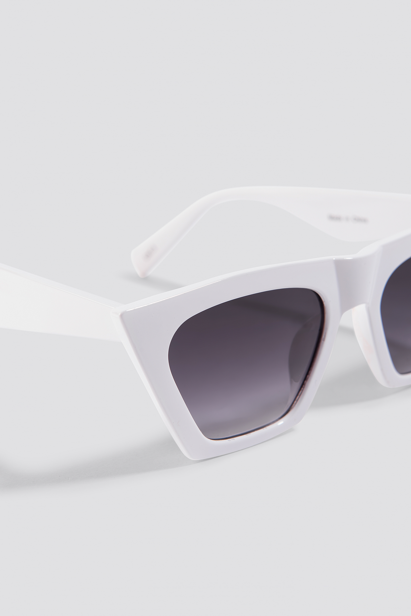 White Sharp Square Cateye Sunglasses
