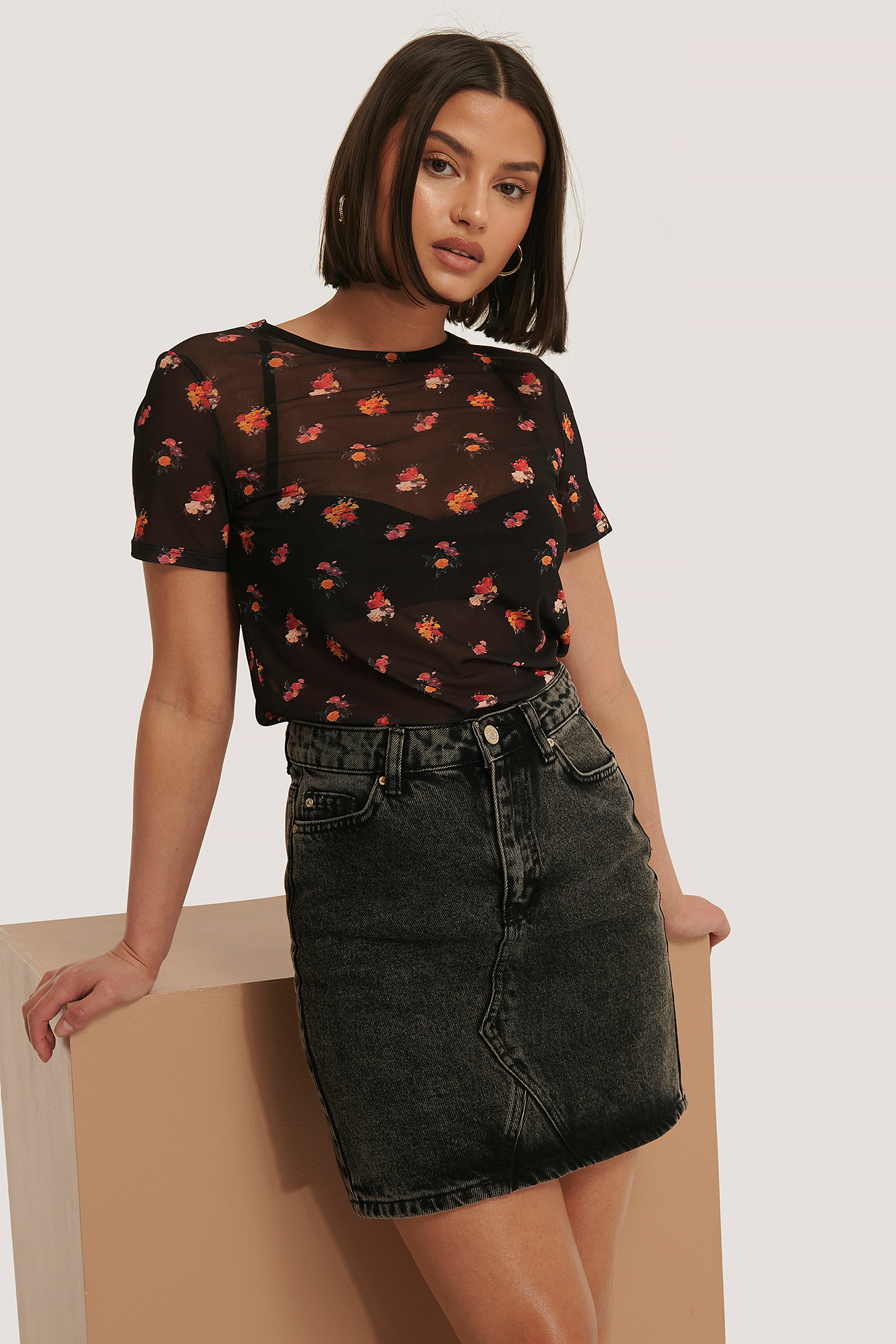 Flower Haut Maille Manches Longues