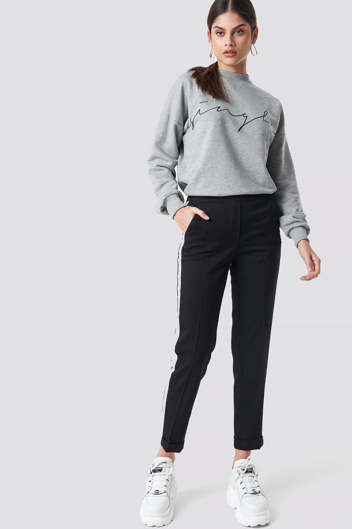 Grey Melange Single Sweatshirt