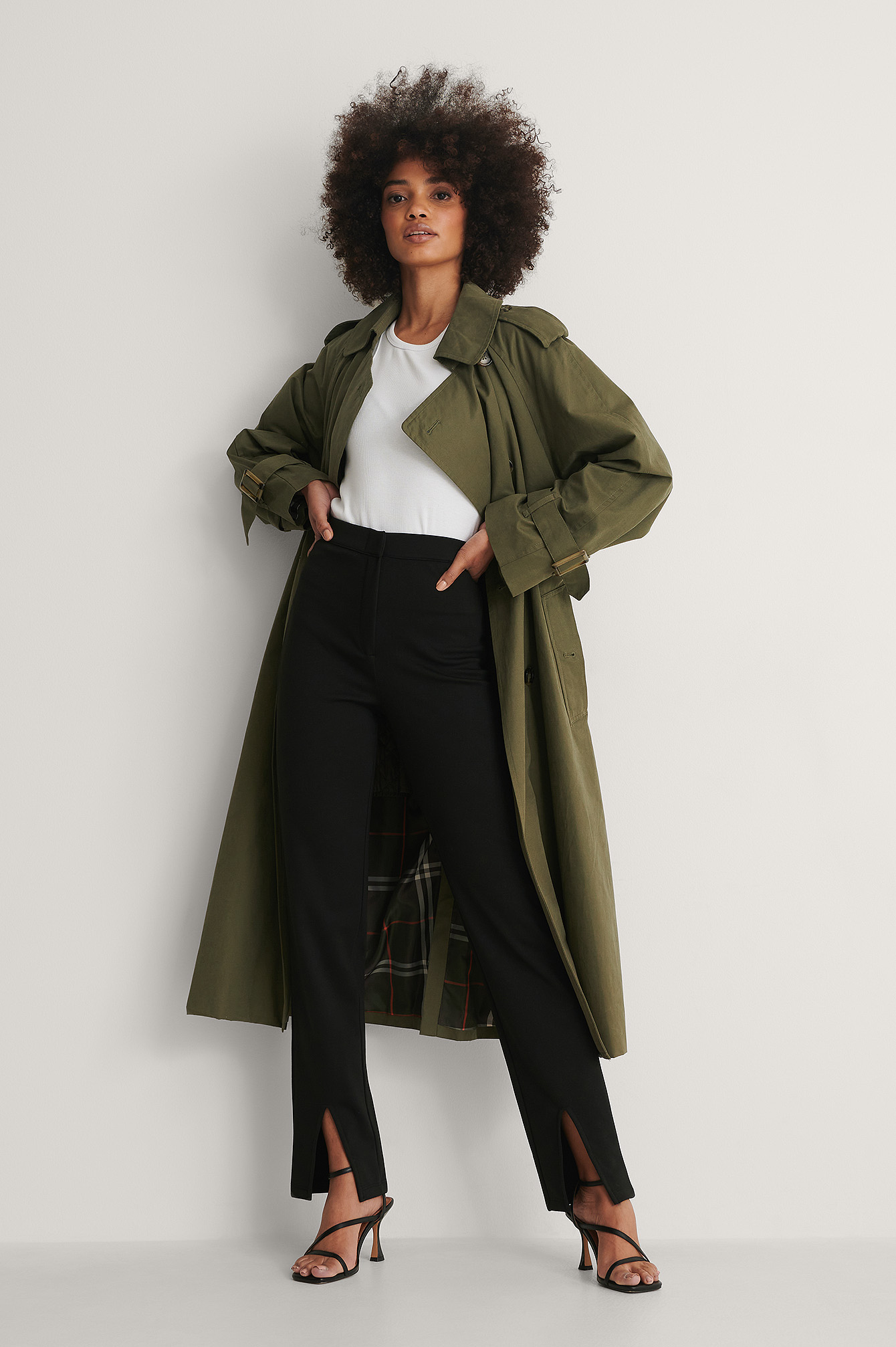 Black Pantalon À Fentes