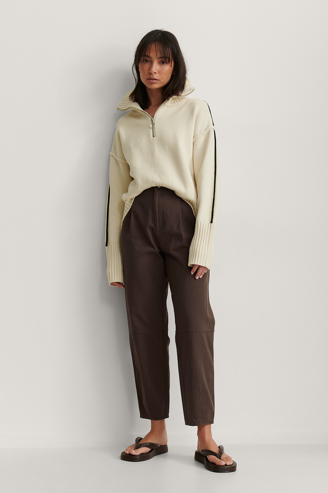 Dark Brown NA-KD Trend Pantalon Coton