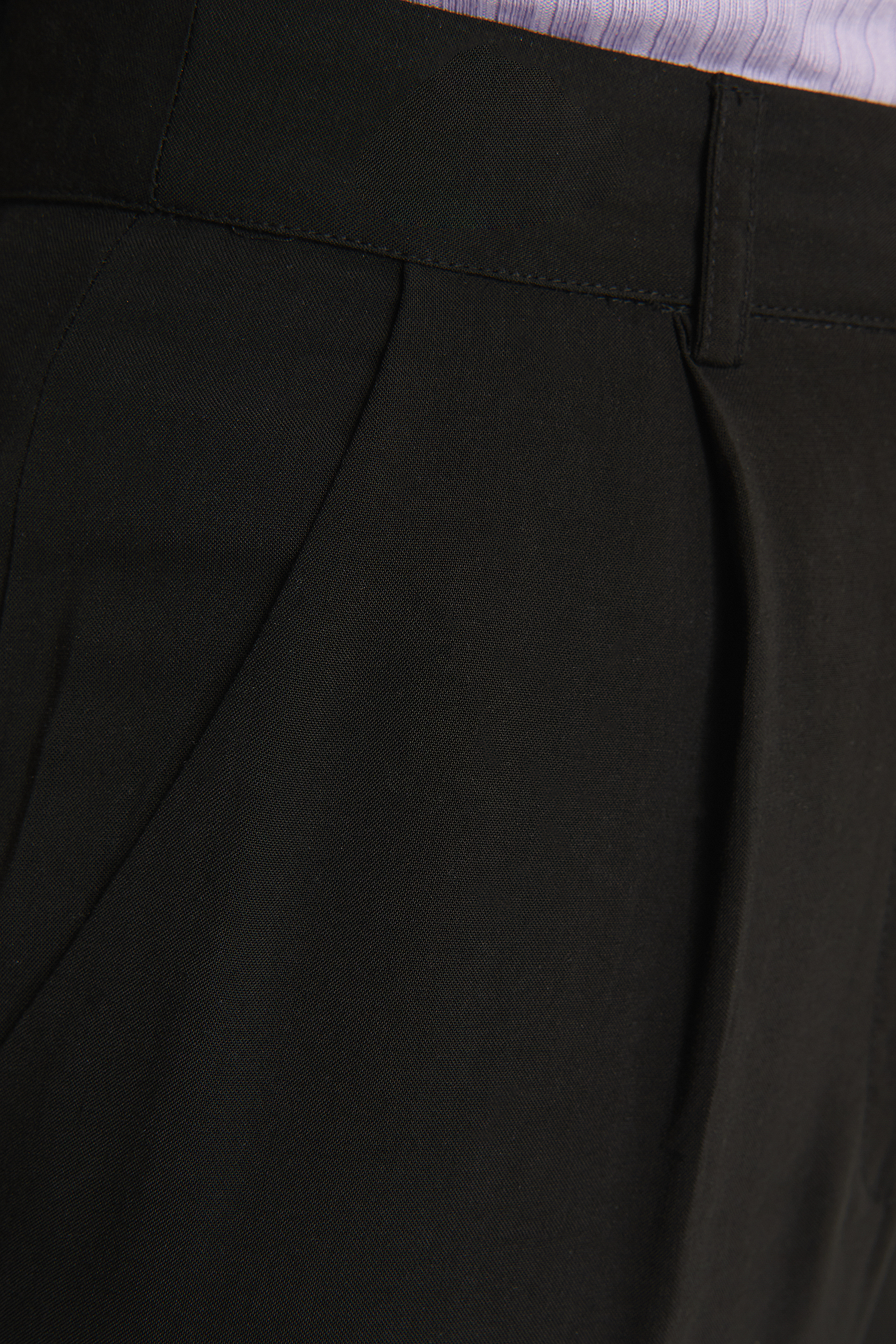 Black Pantalon Fluide Taille Haute
