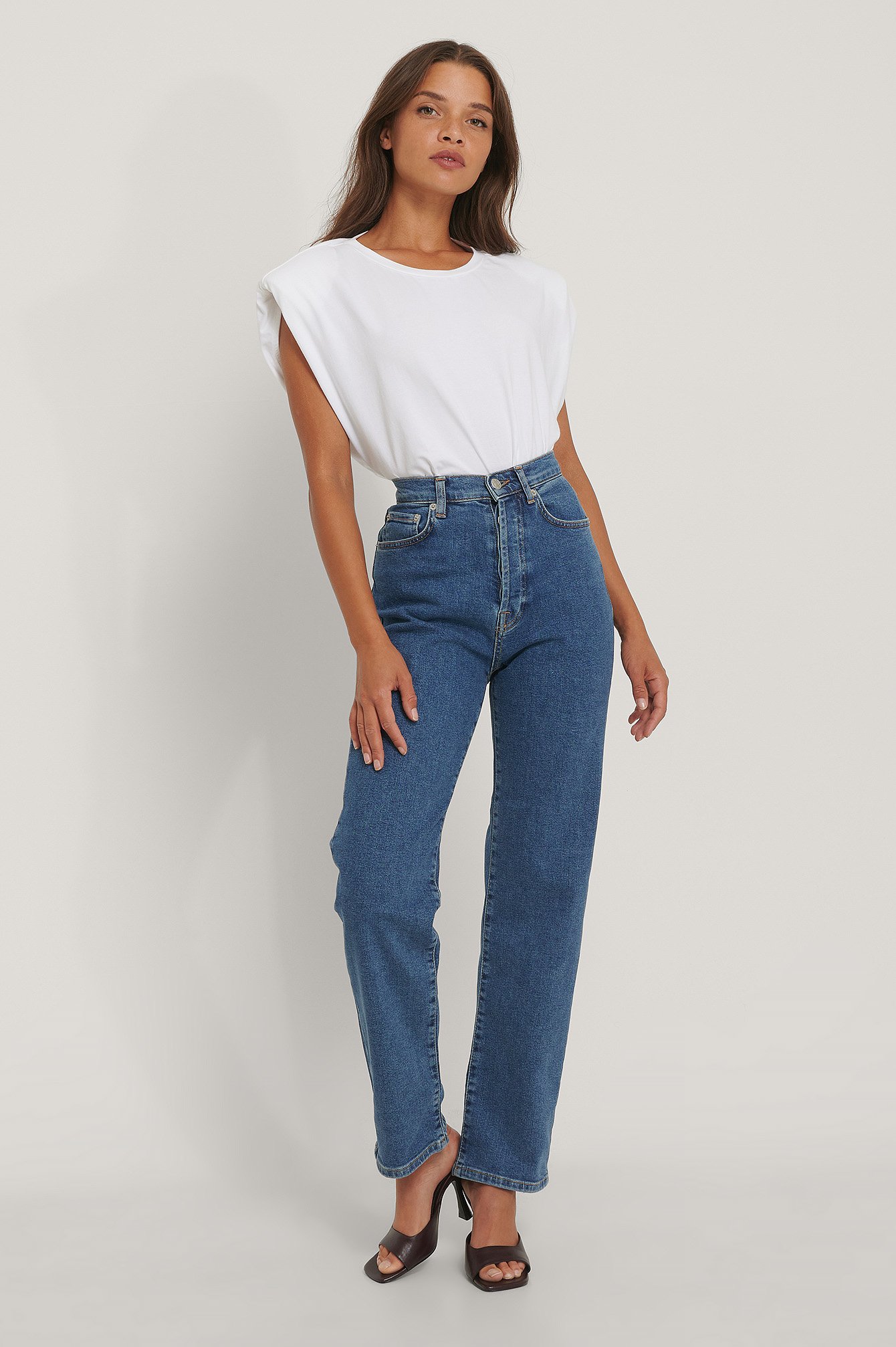 Blue Biologiques Jean Taille Haute Droit