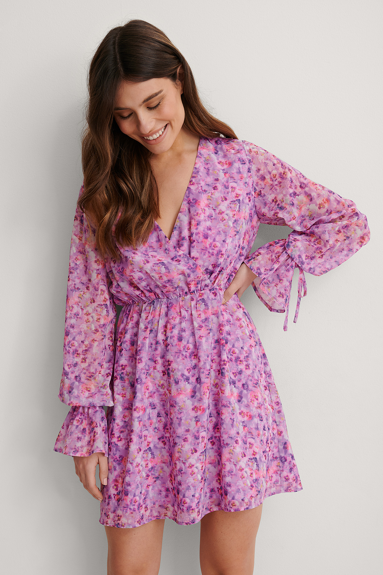 Lilac Flower Robe Mini