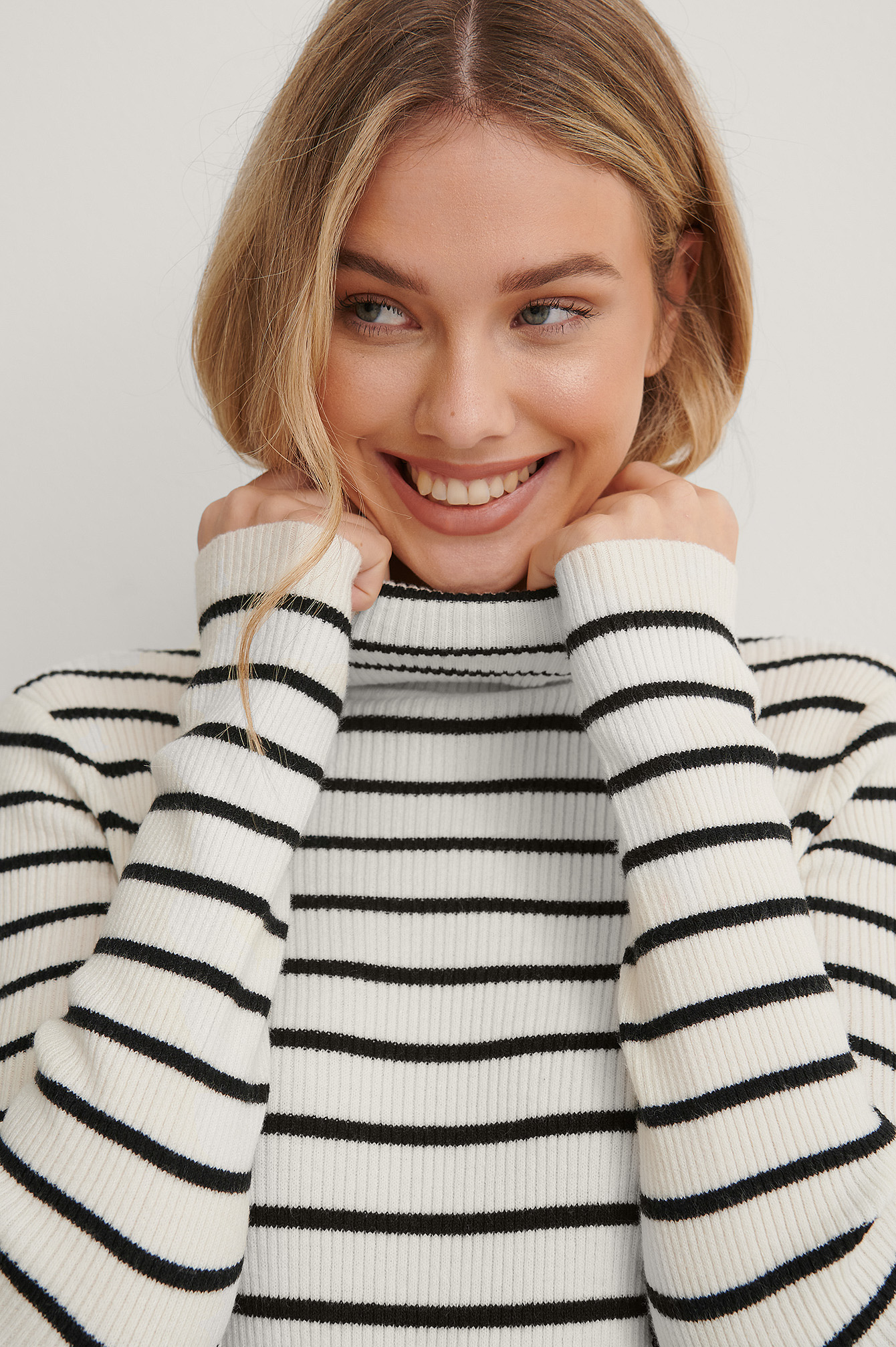 White/Black Pull Polo Tricoté