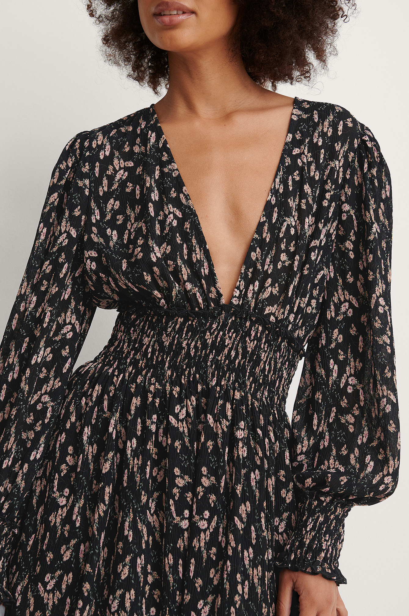 robe fleuri manche longue