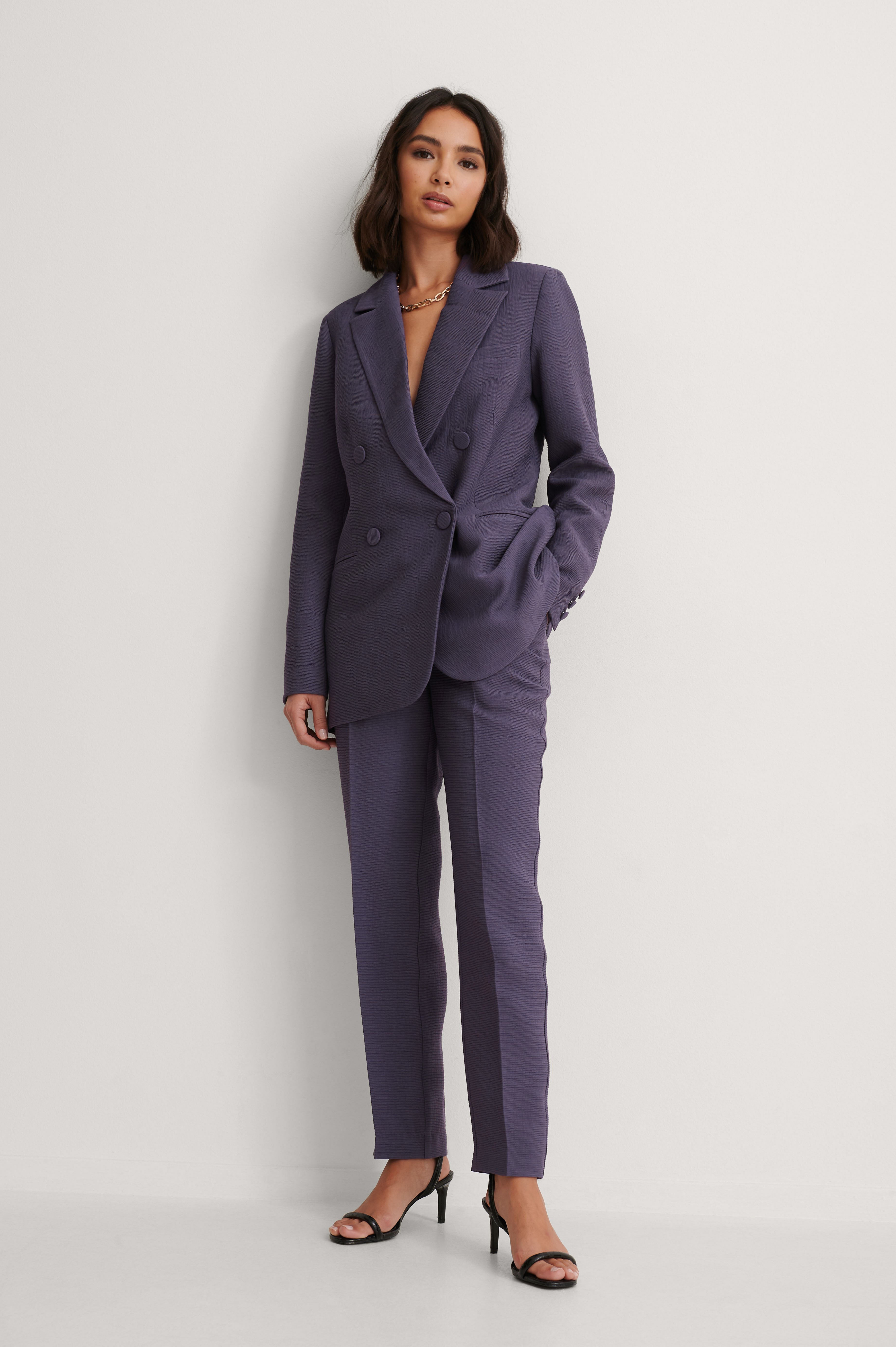 Purple Pantalon De Costume Structuré