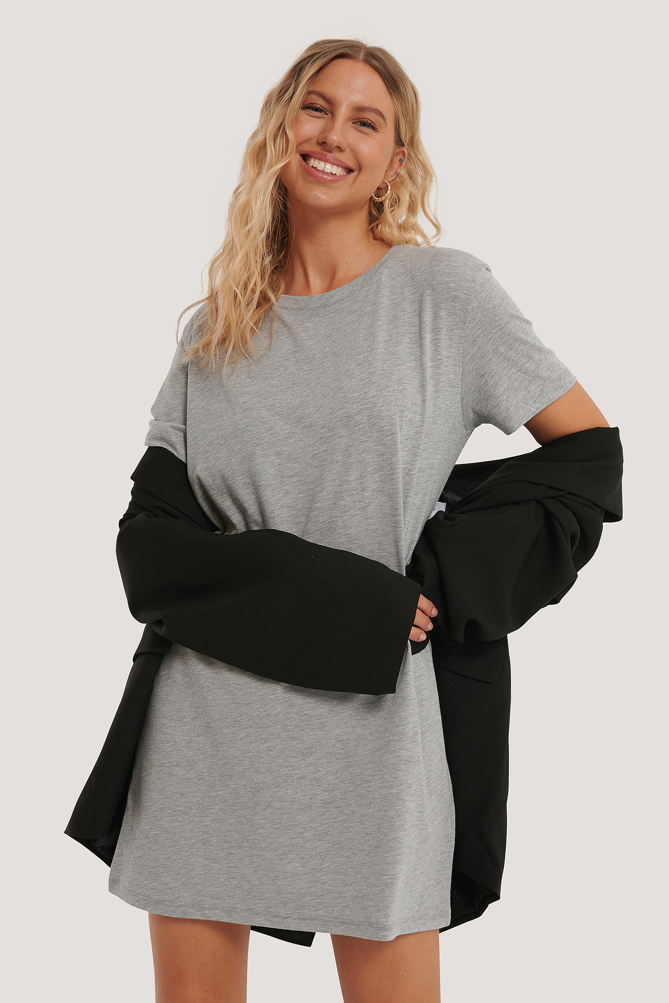 Grey Melange Robe T-Shirt