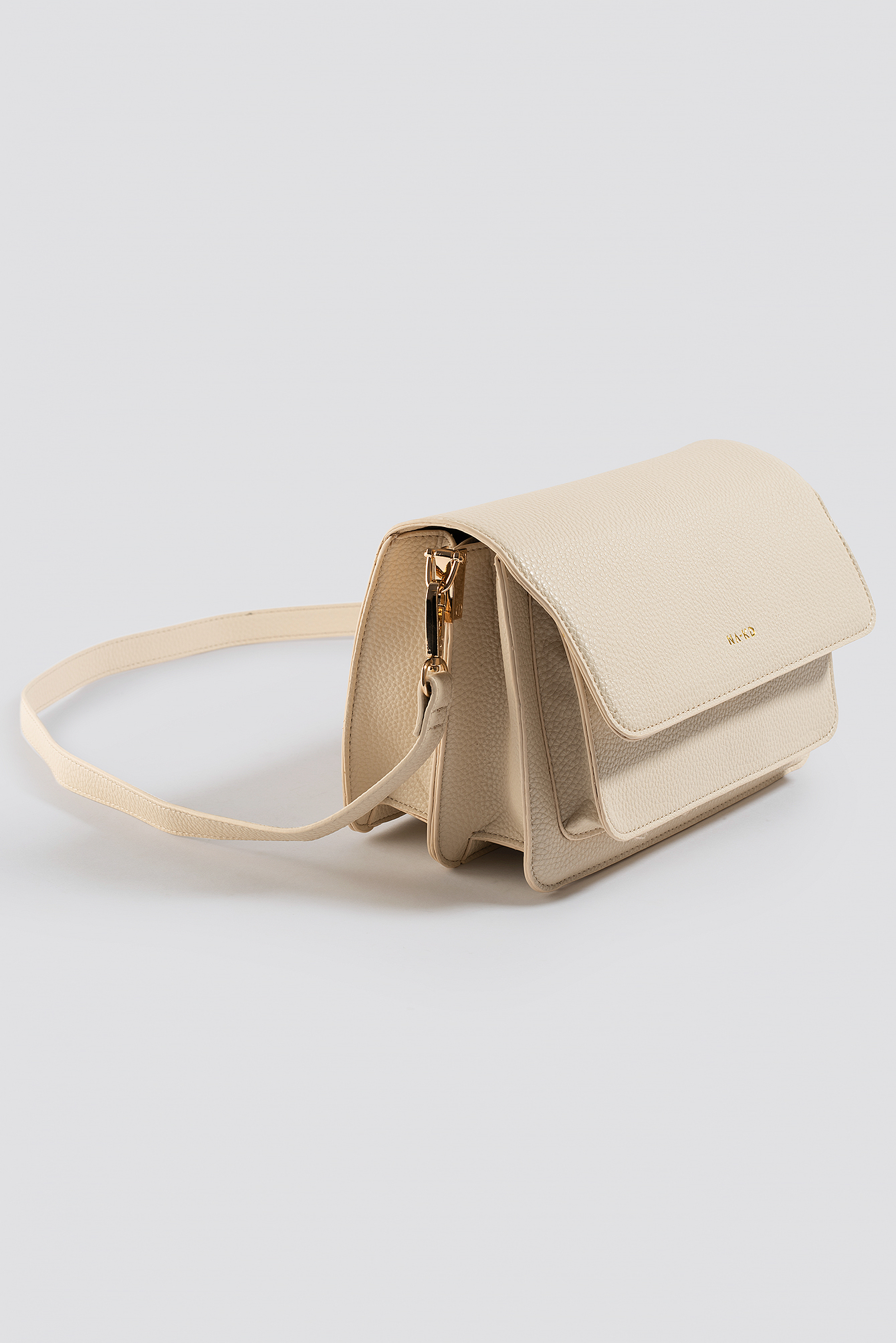 Nude Textured Squared Crossbody Bag