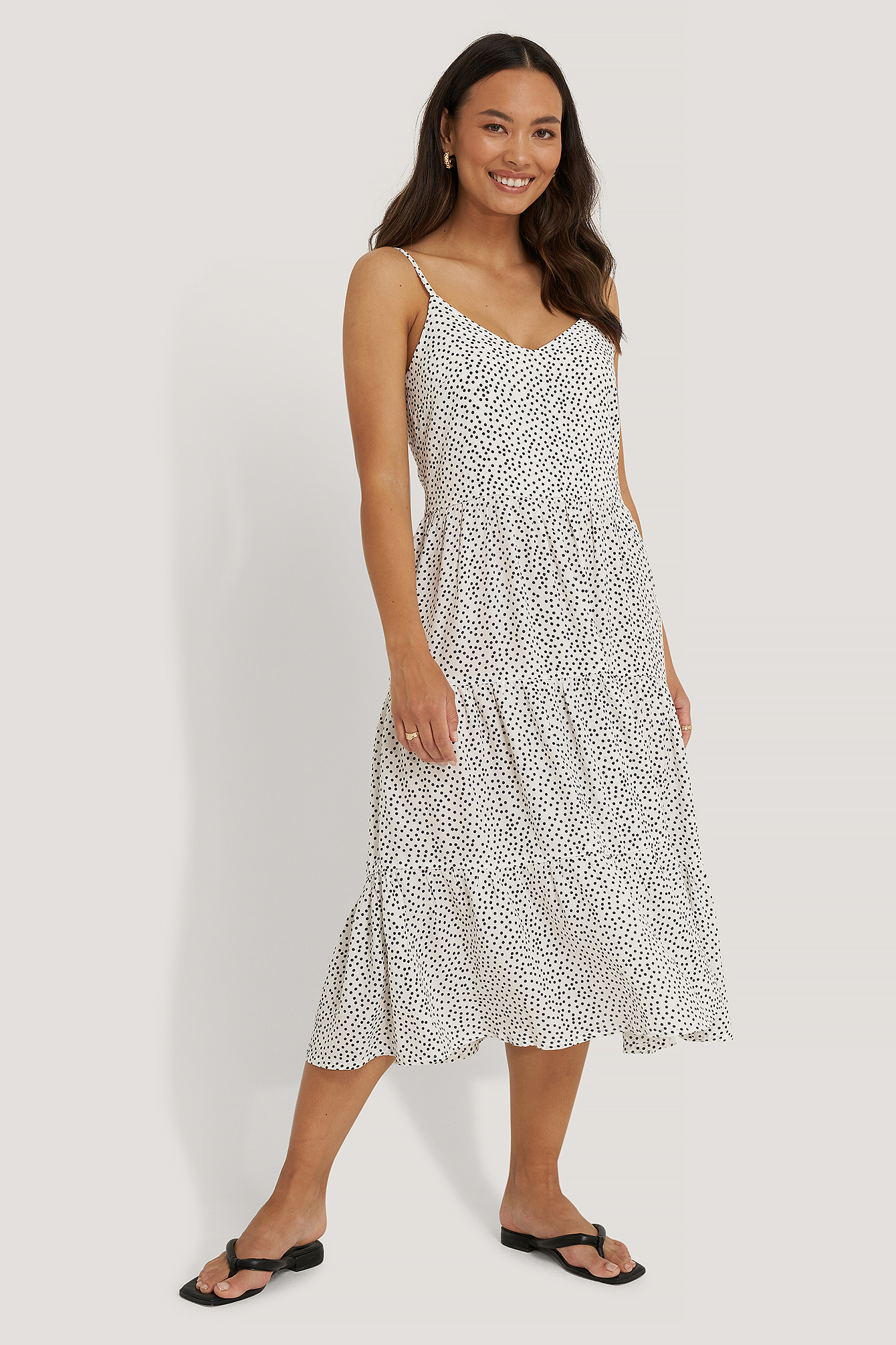 Dot Print Robe Portefeuille À Fines Bretelles