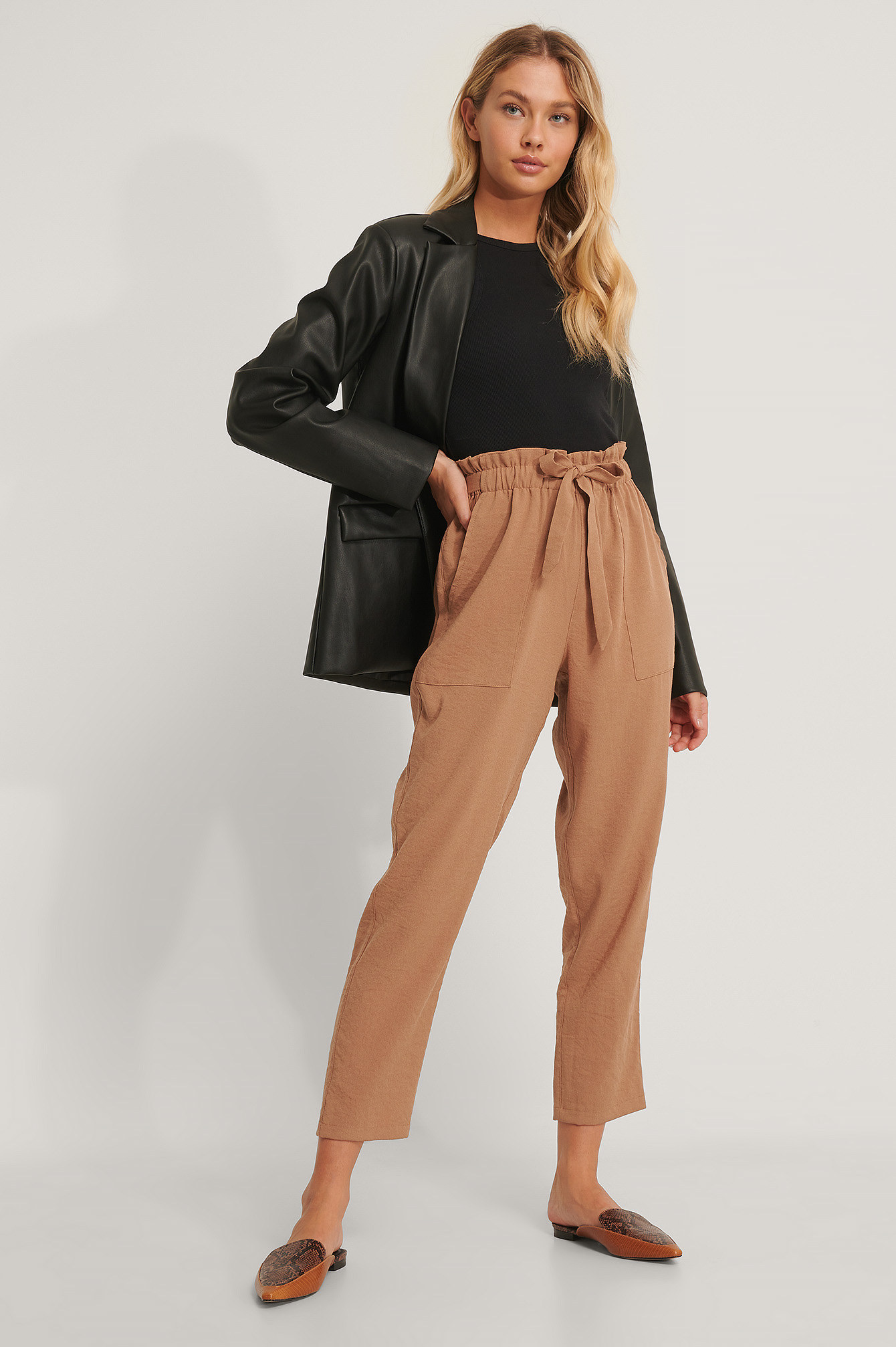 Terracotta Pantalon À Ceinture Nouée