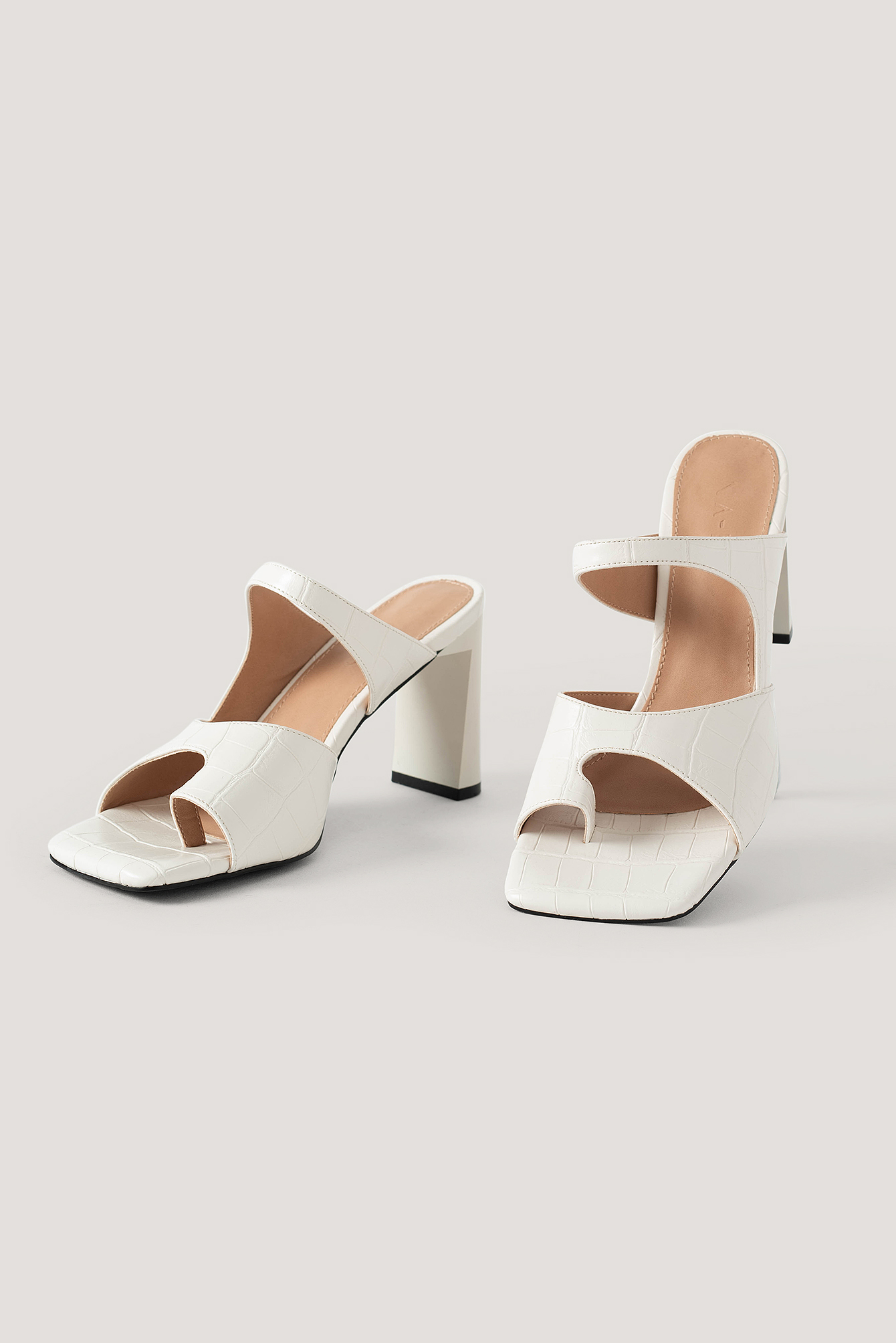 White NA-KD Shoes Sandales À Double Bride