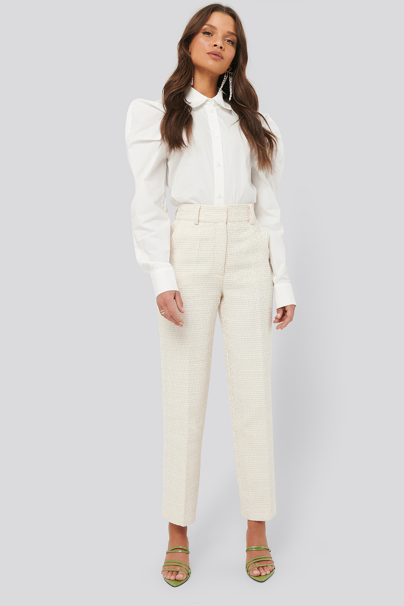 Cream Tweed Suit Pants