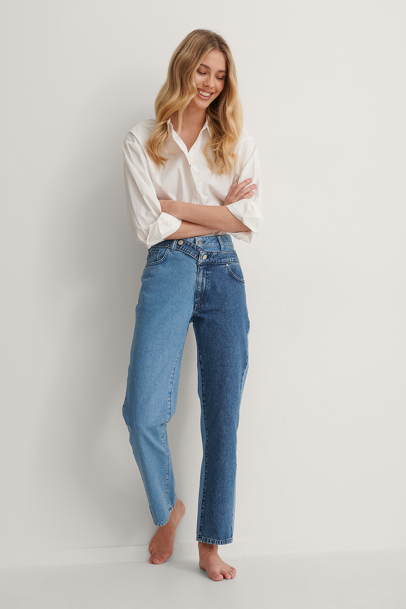 Denim Biologique Jean En Denim Bicolore