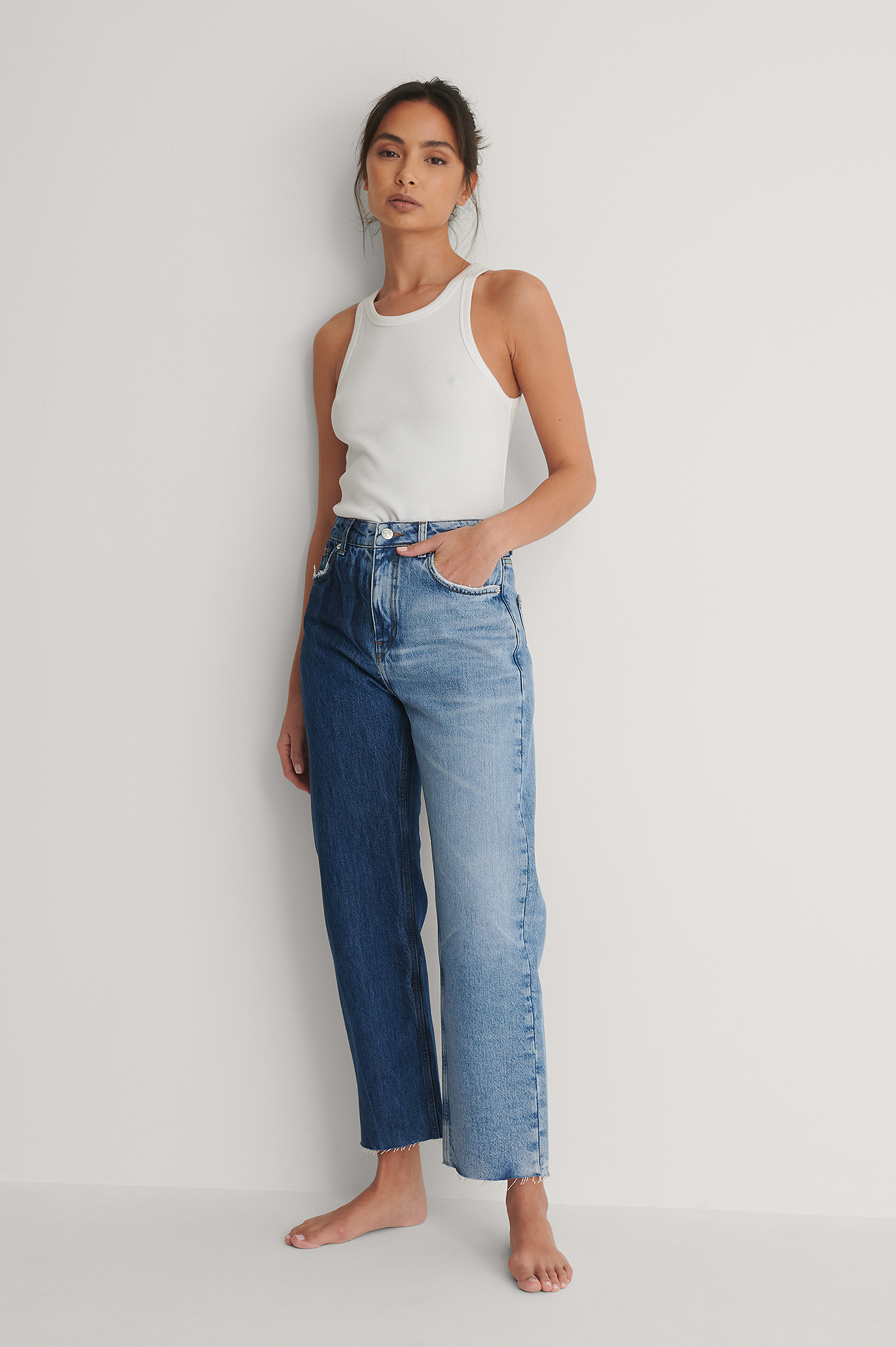 Blue Jean Taille Haute Droit