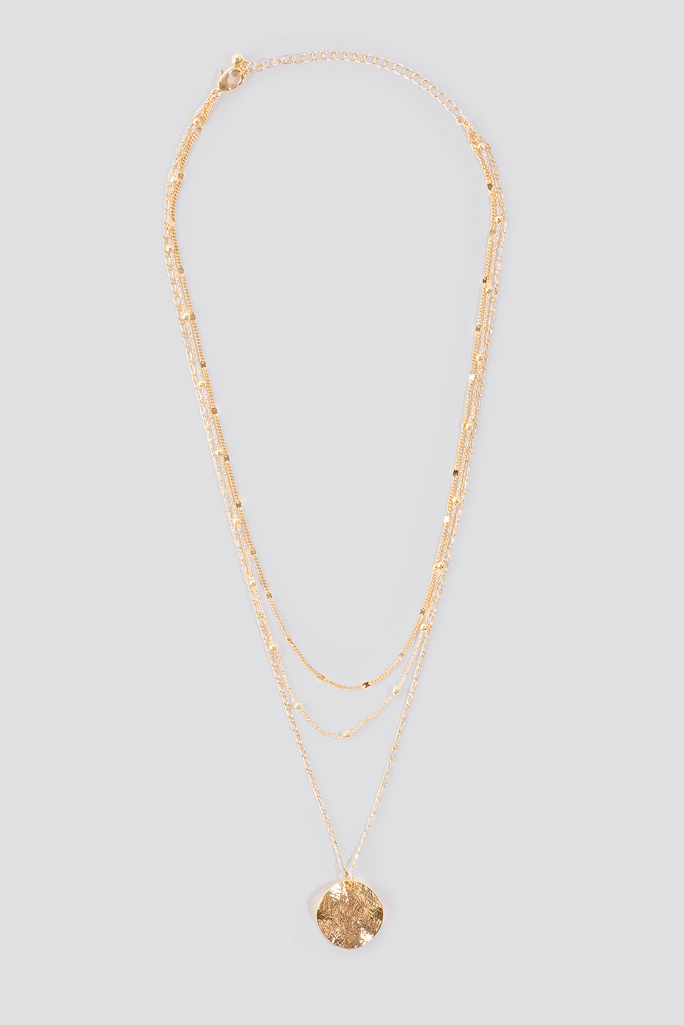 Gold Uneven Plate Layered Necklace