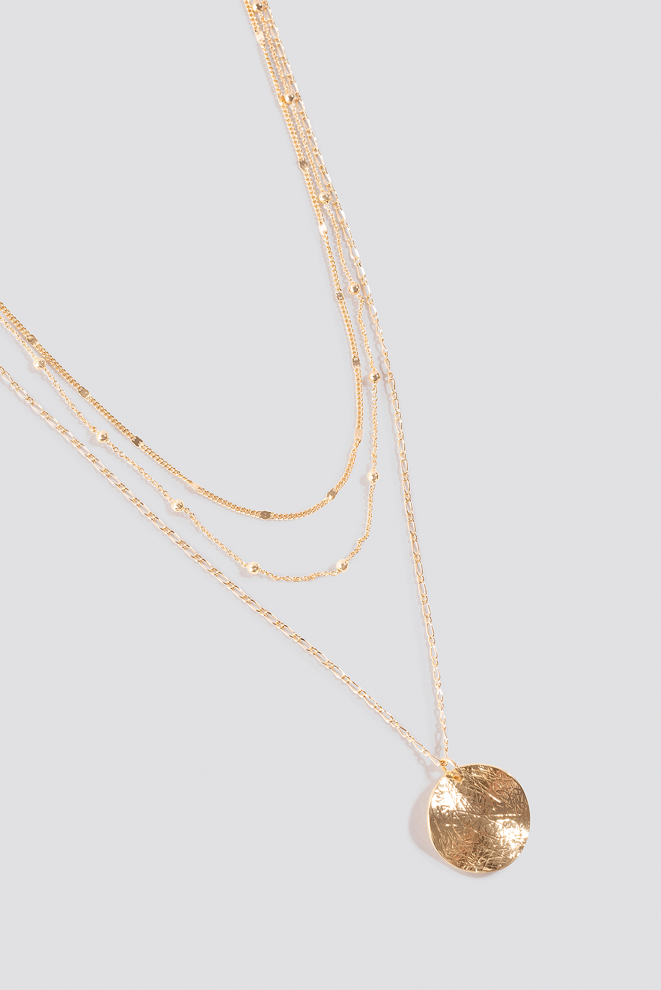 Gold Uneven Plate Layered Necklace
