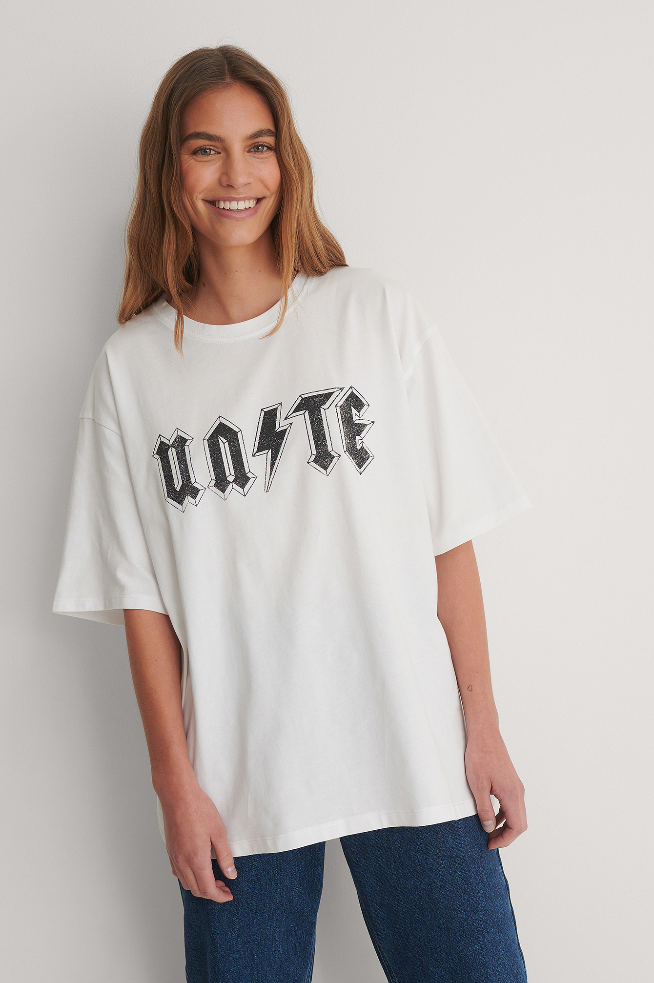White Biologique T-shirt Imprimé