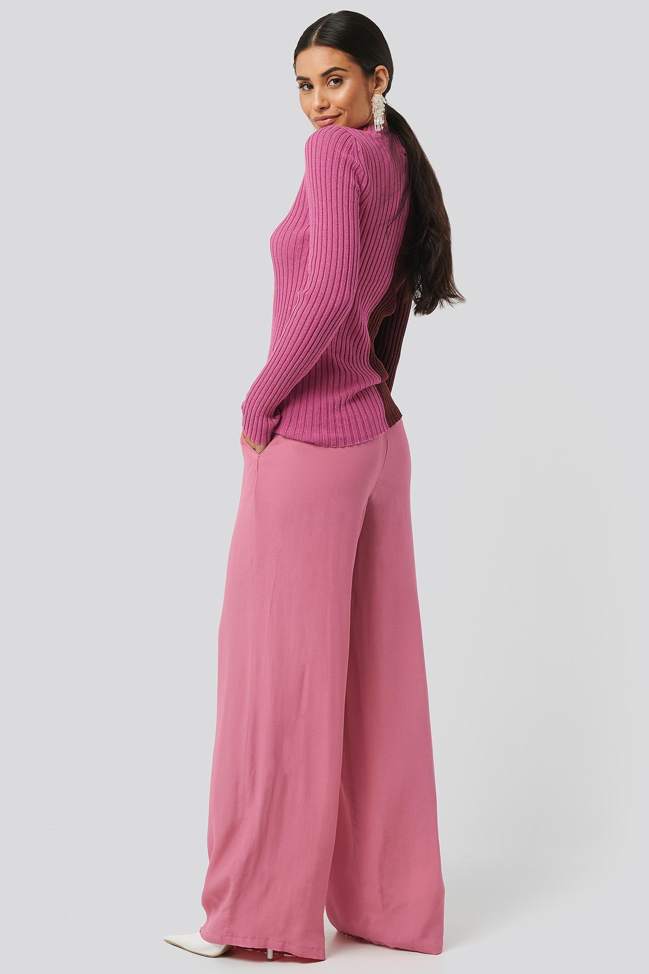 Pink Wide Flowy Pants
