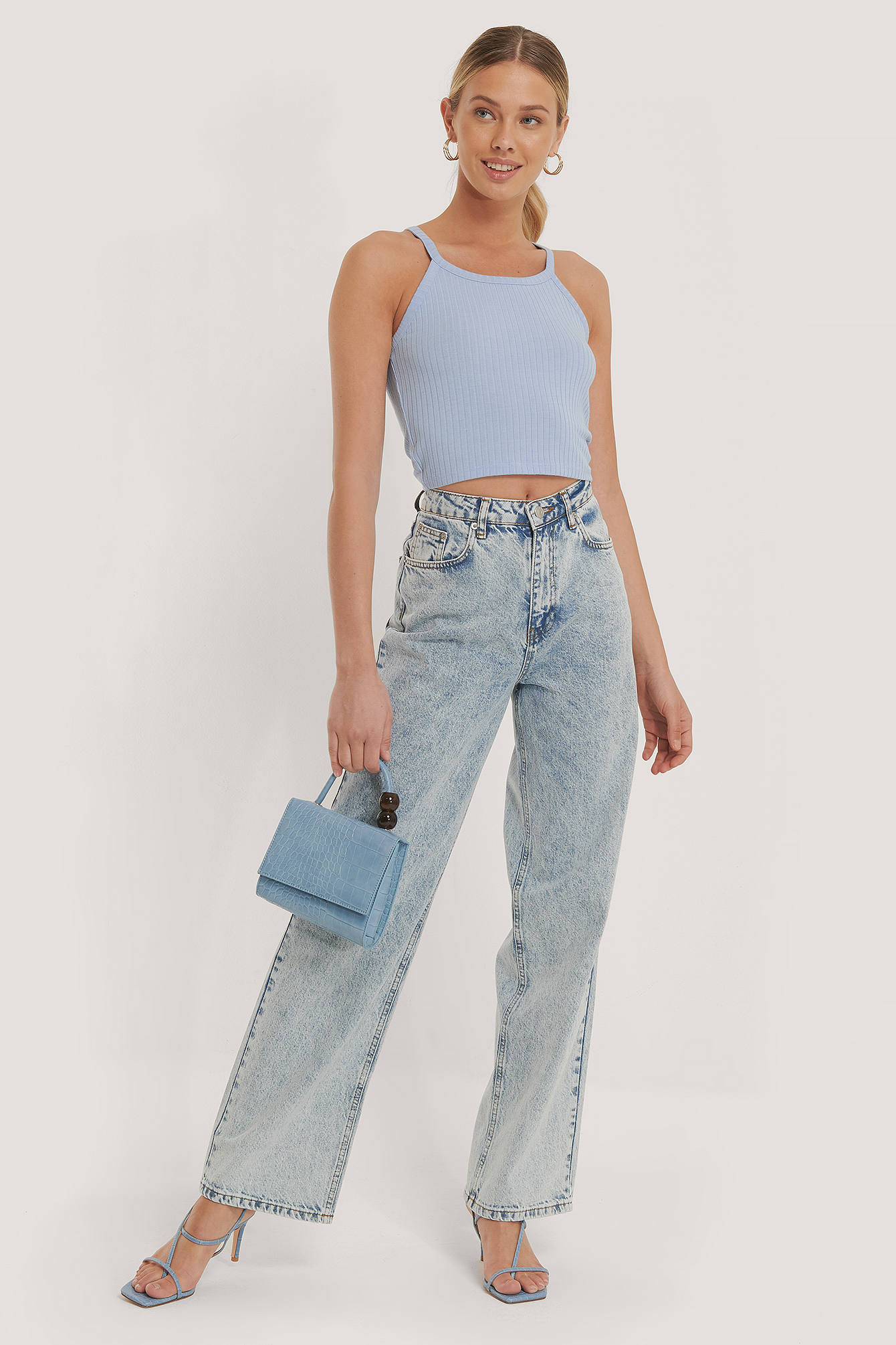 Light Blue Wide Leg Denim