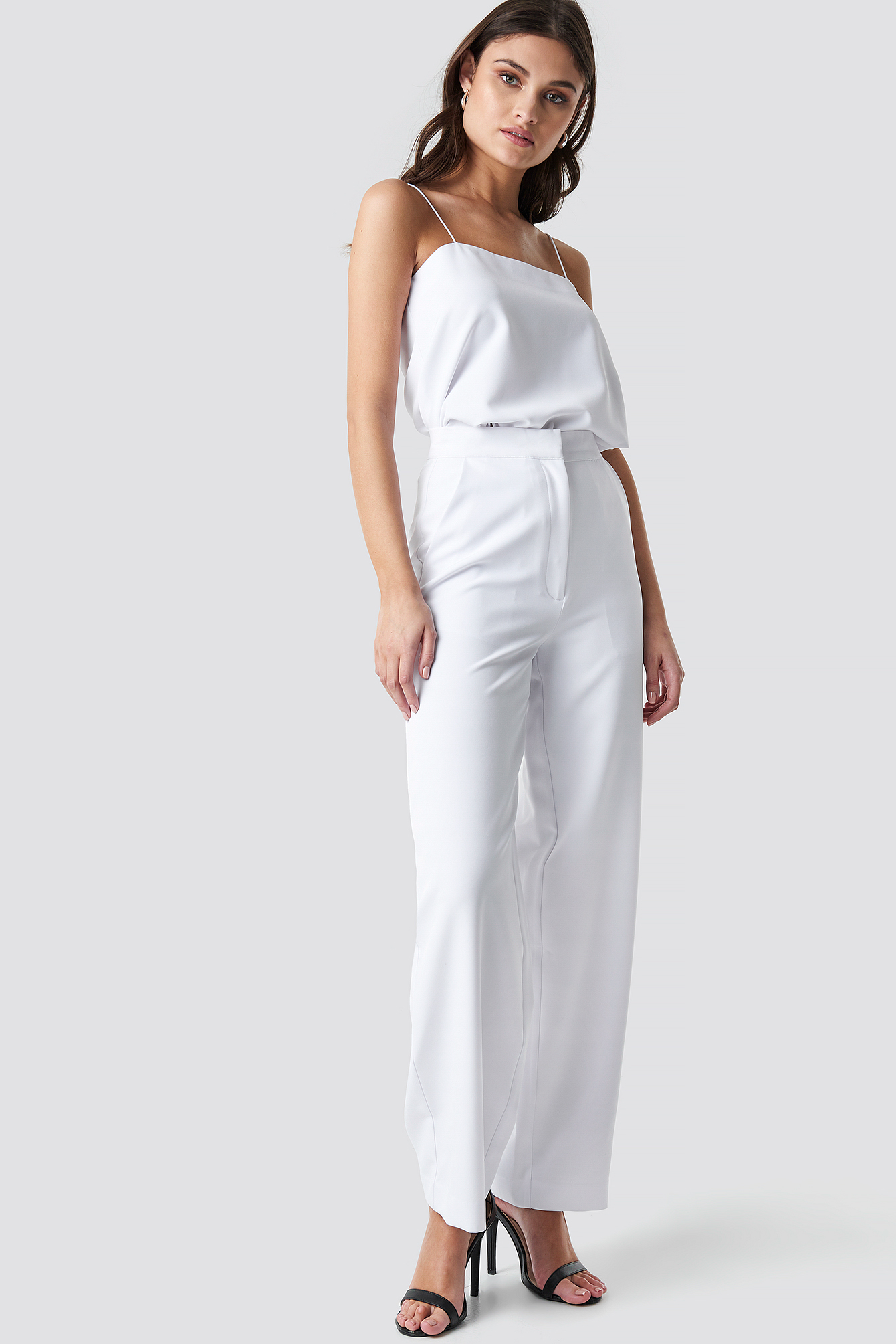 Wide Leg Flowy Pants Blanc NAKD