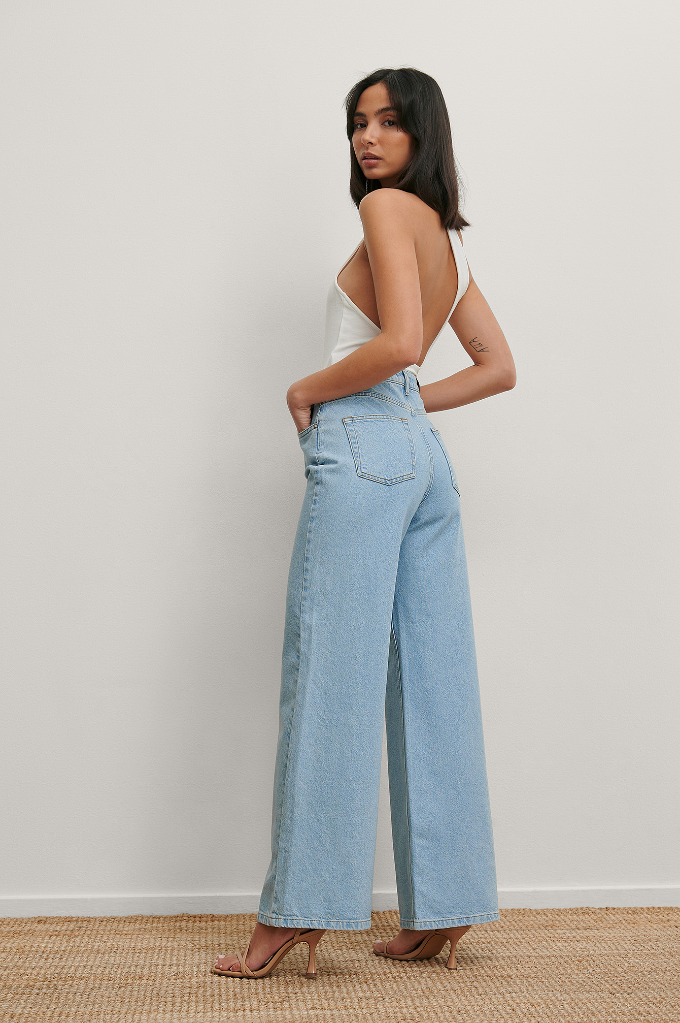 Light Blue Recyclé Jean Évasé