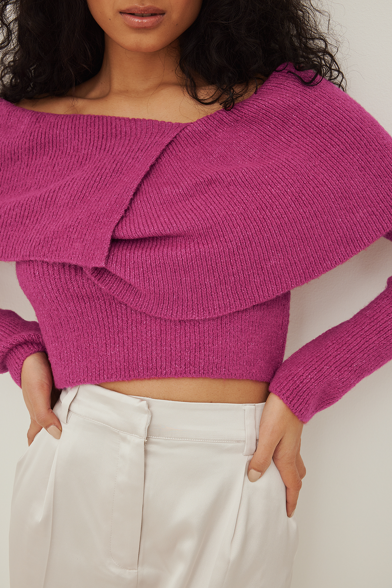 Pink Pull cache-cœur en tricot