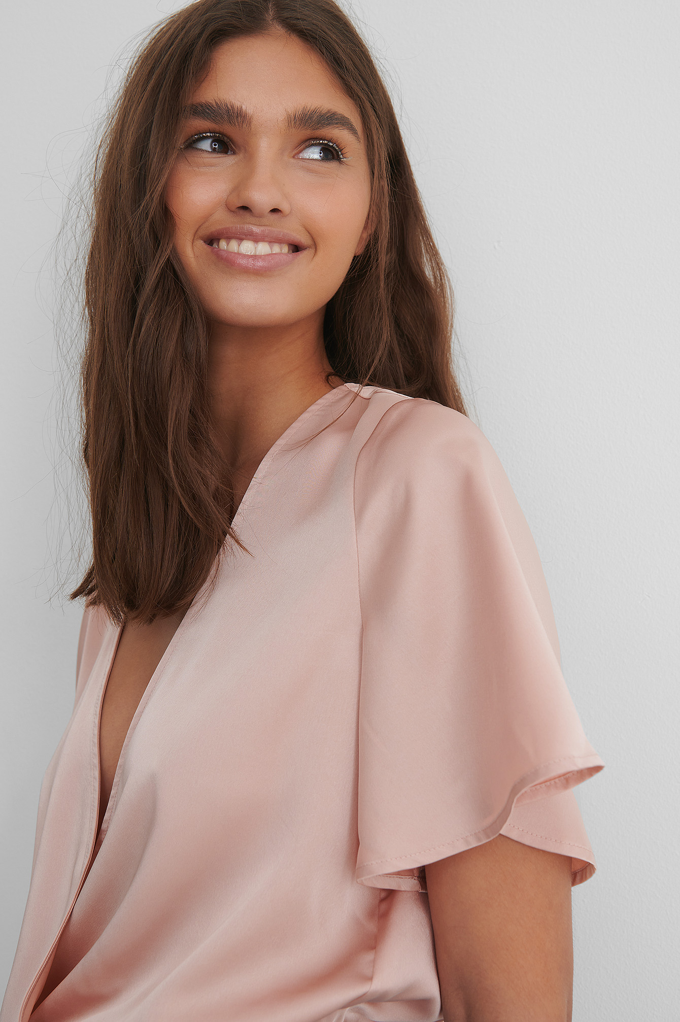 Dusty Pink Body Cache-Coeur À Manches Courtes