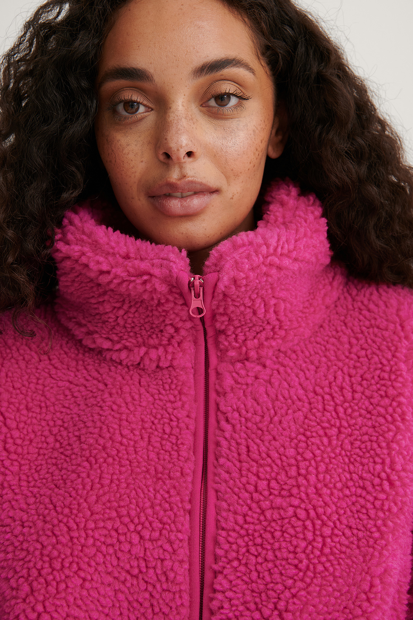 Strong Pink Veste Teddy À Poche Zippée