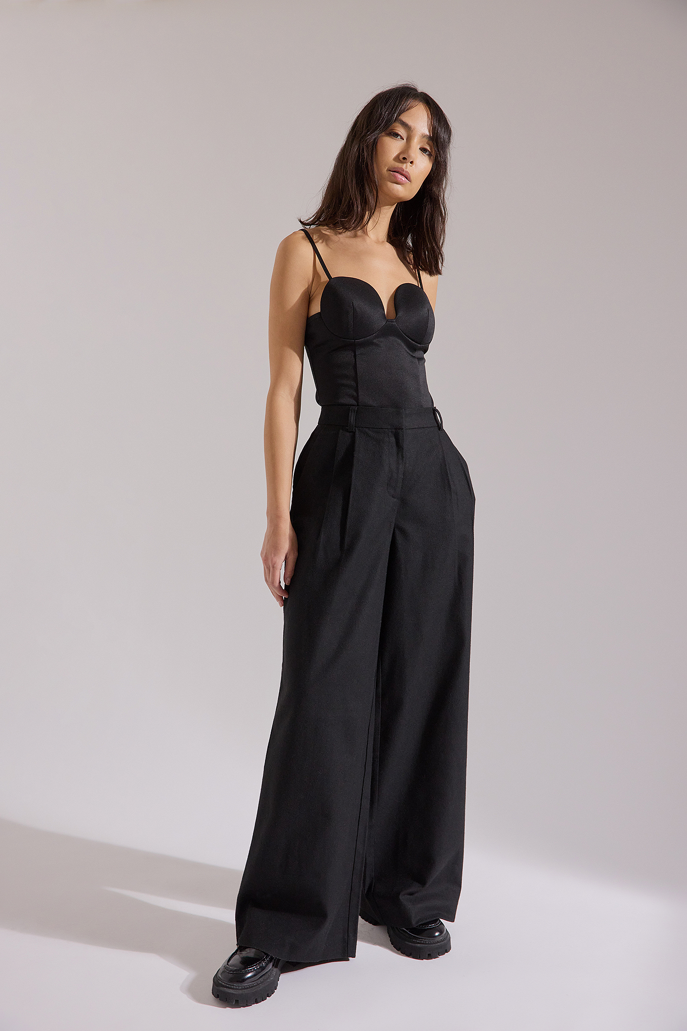 Pantalon de costume à plis Noir