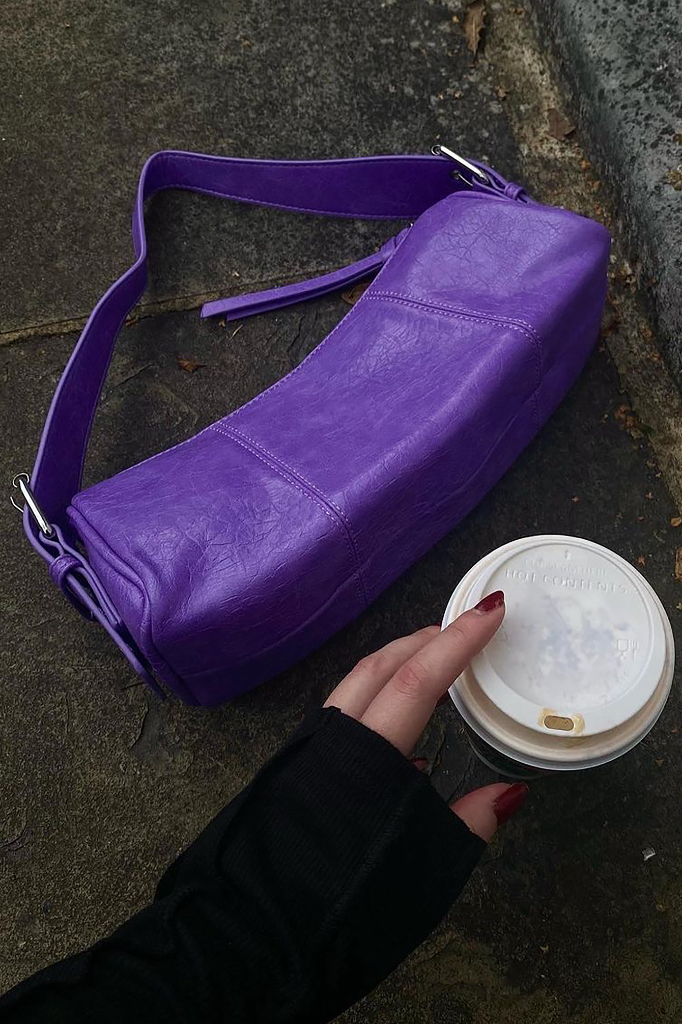Purple Recyclé sac à bandoulière avec boucle