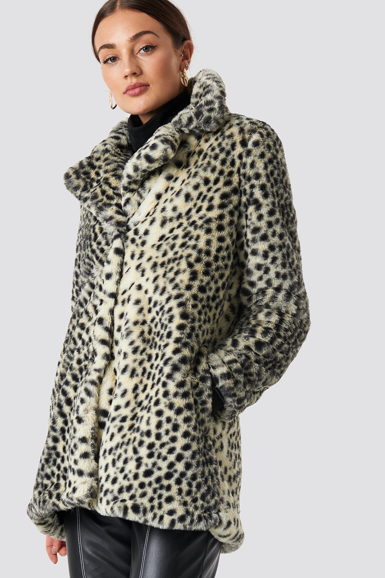 Leopard Dot Fur Coat