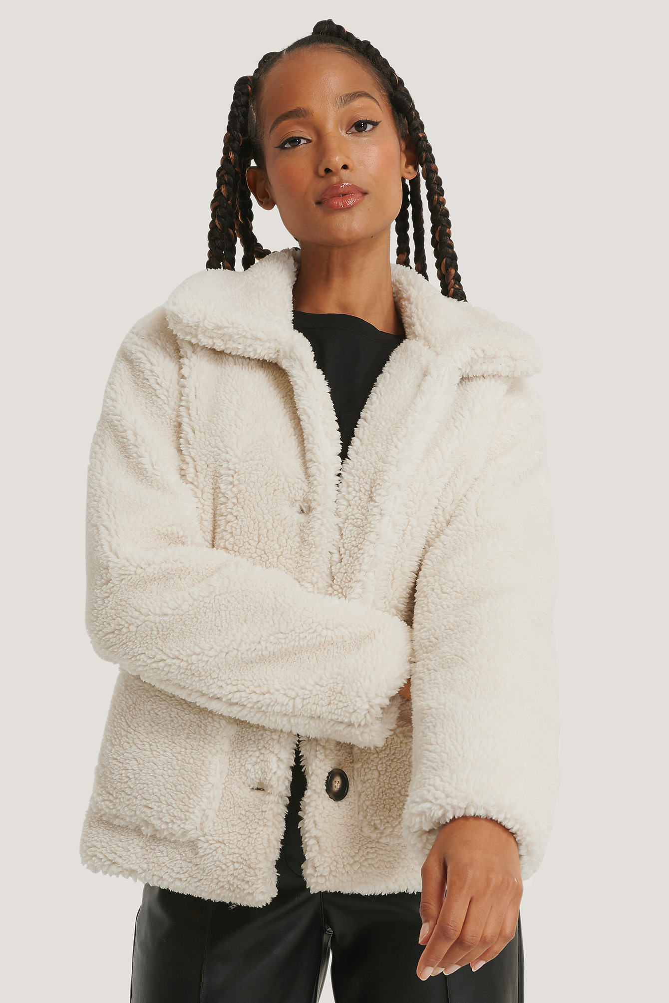 Offwhite Veste En Peluche Boutonnée