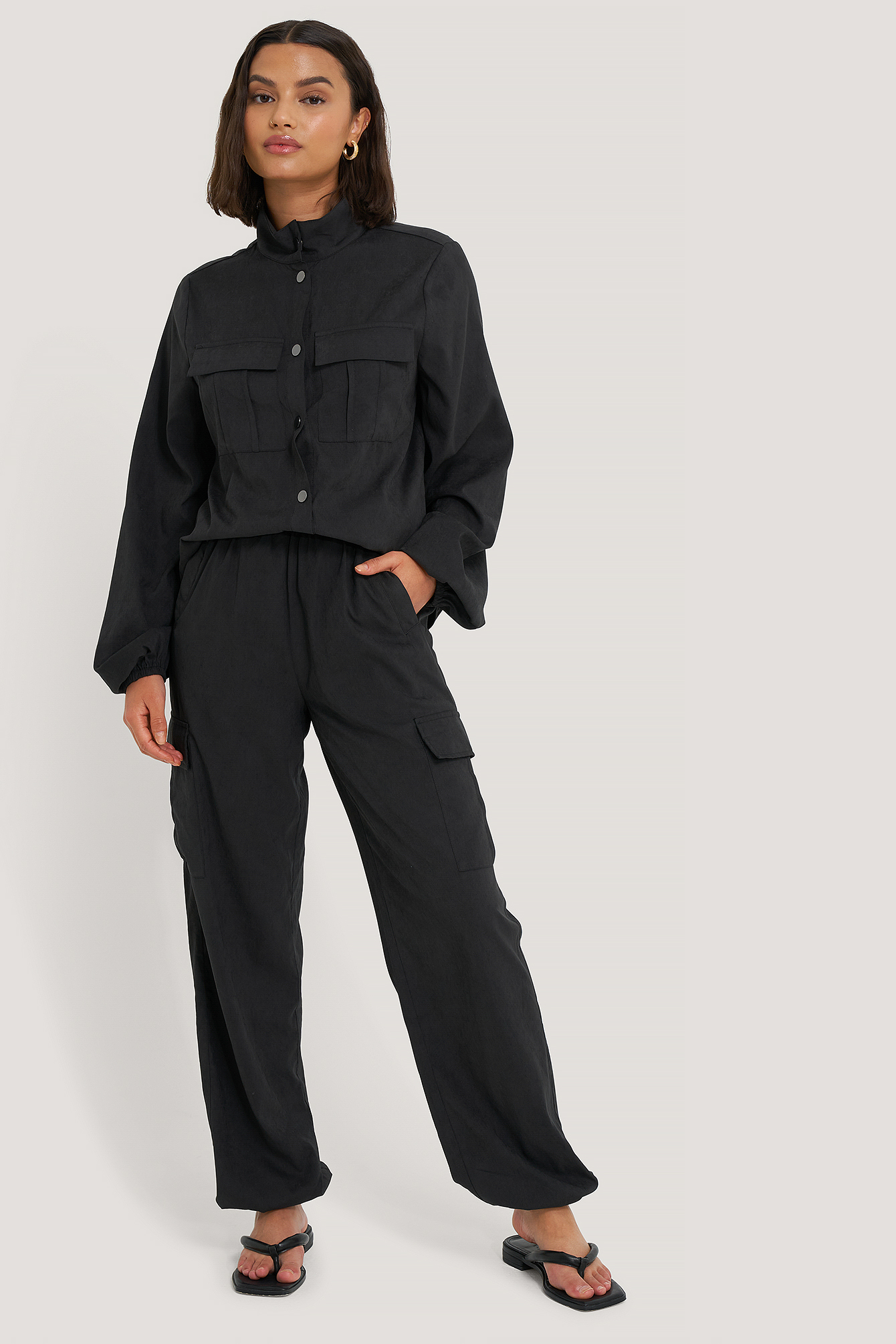 Black Pantalon À Poches