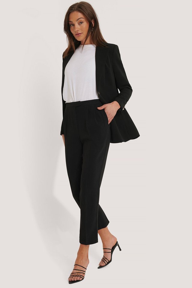 Cropped Darted Suit Pants