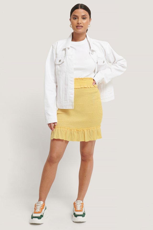 Yellow Ring Puller A-Line Mini Skirt