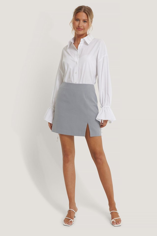 Slit Mini Skirt Outfit.