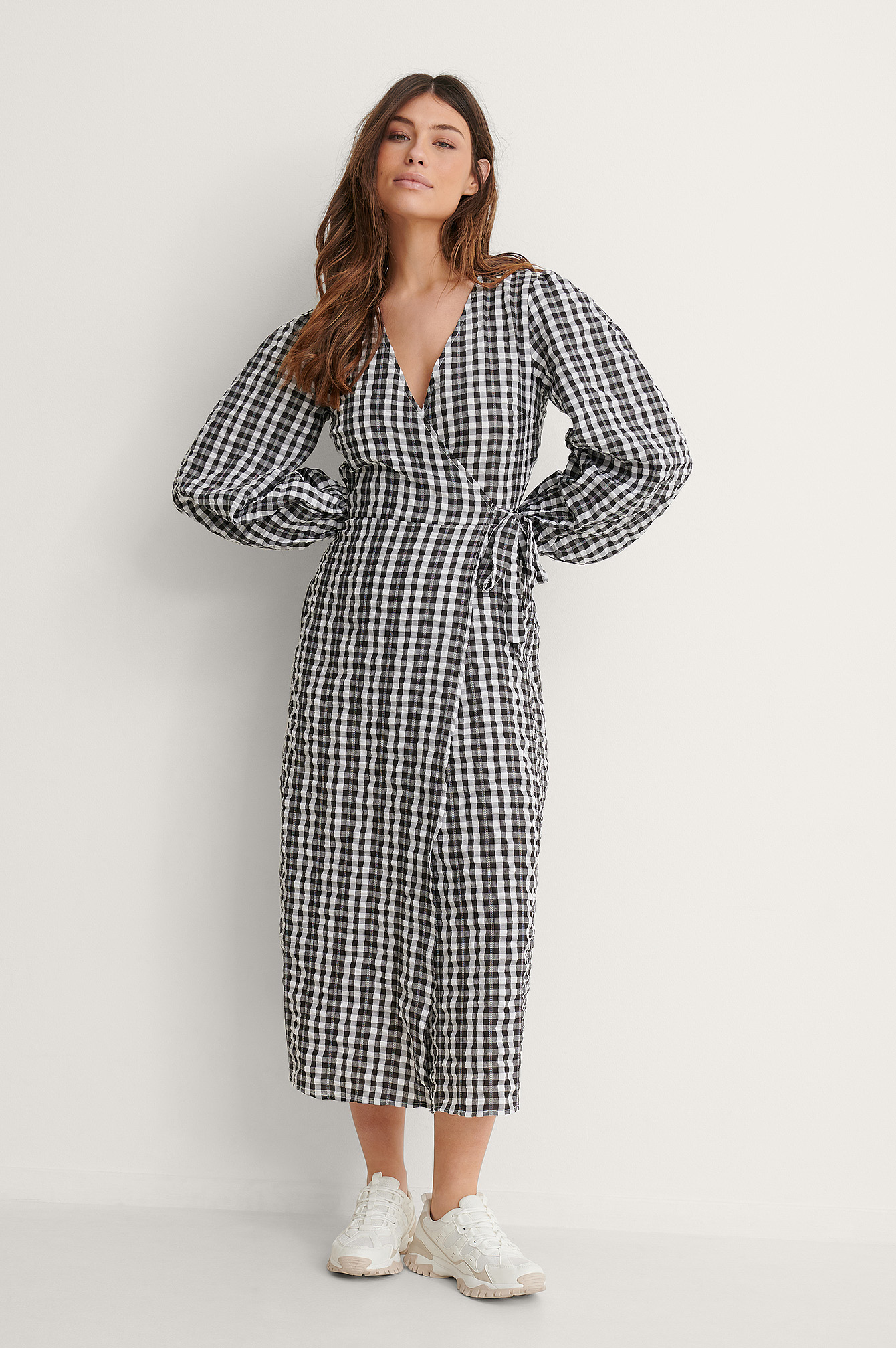 Pink Check Robe Cache-Coeur