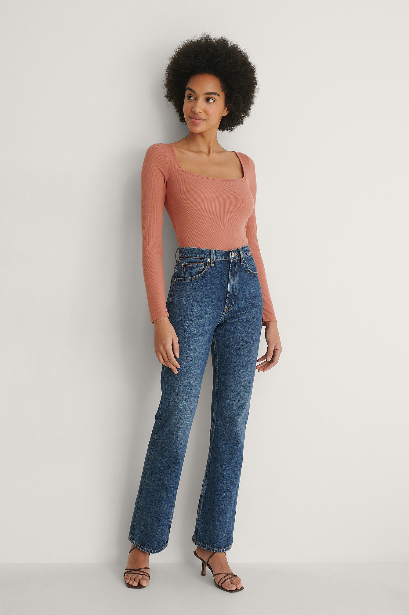 Recycled Square Neck Ribbed Top