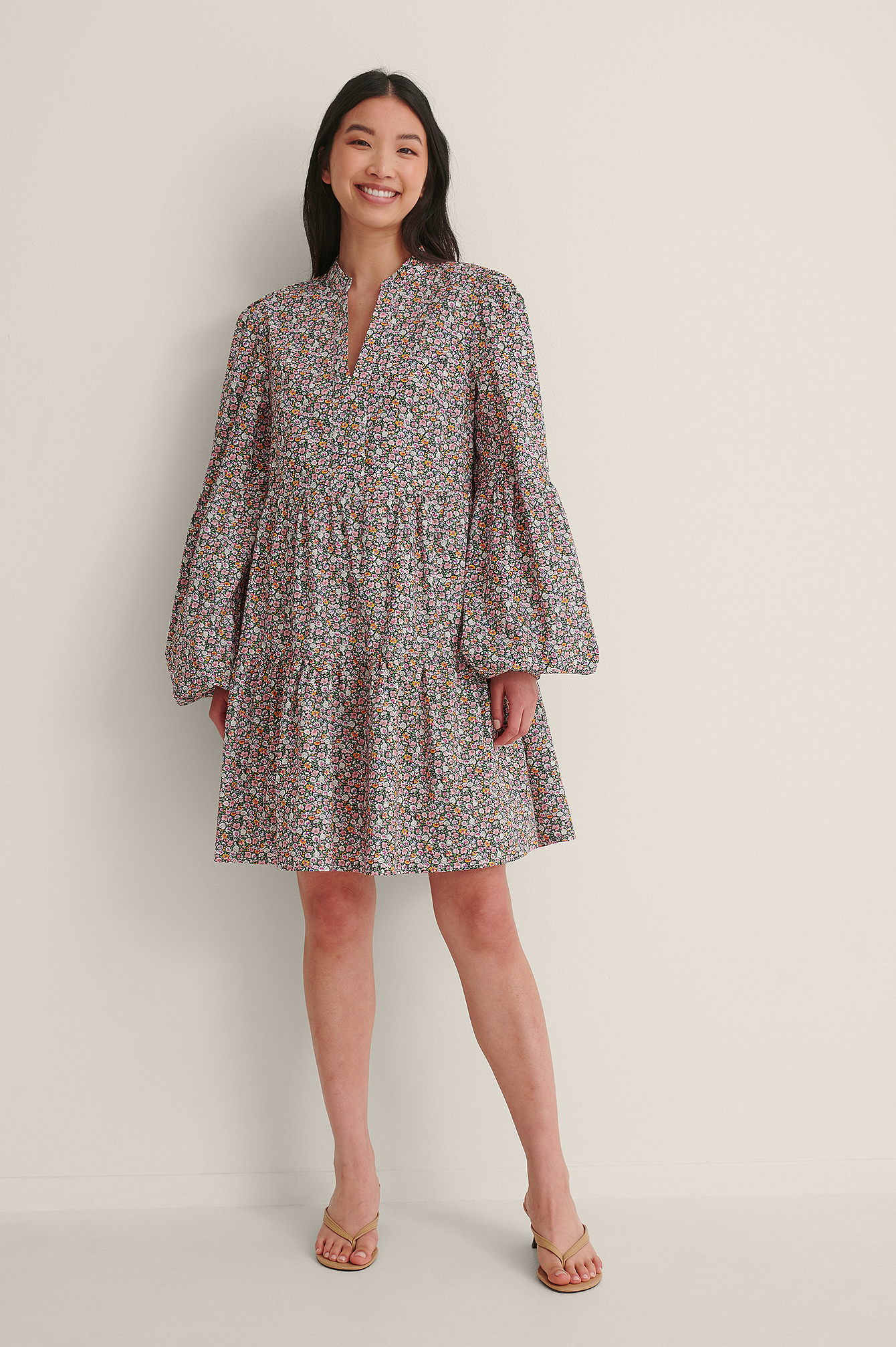 Long Sleeve A-Line Mini Dress Outfit.